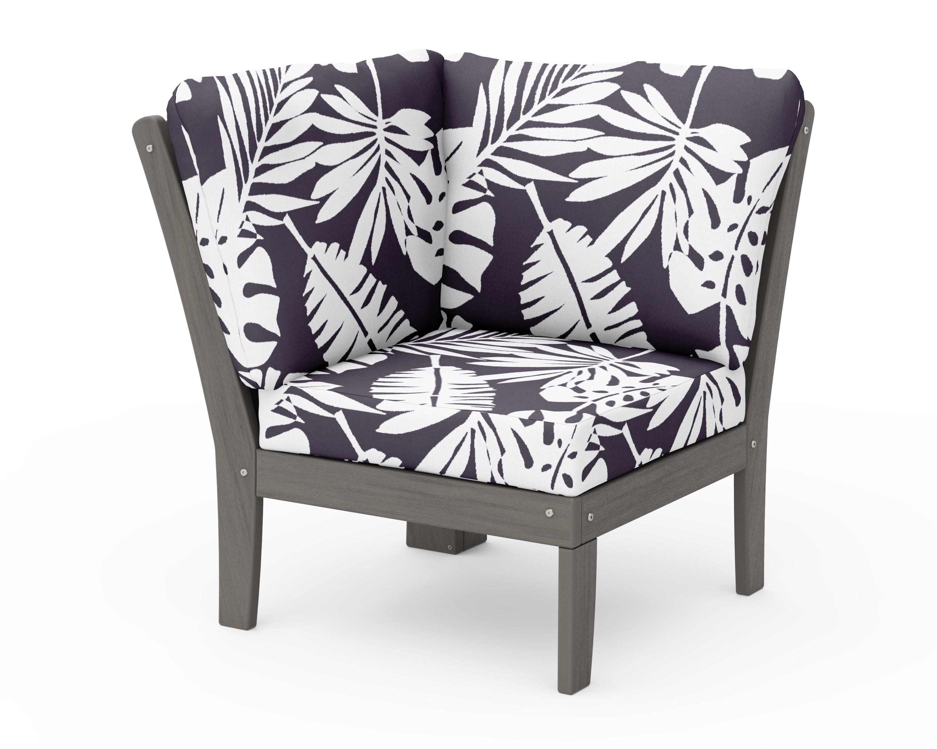 Braxton Modular Corner Chair in Driftwood / Leaf Navy