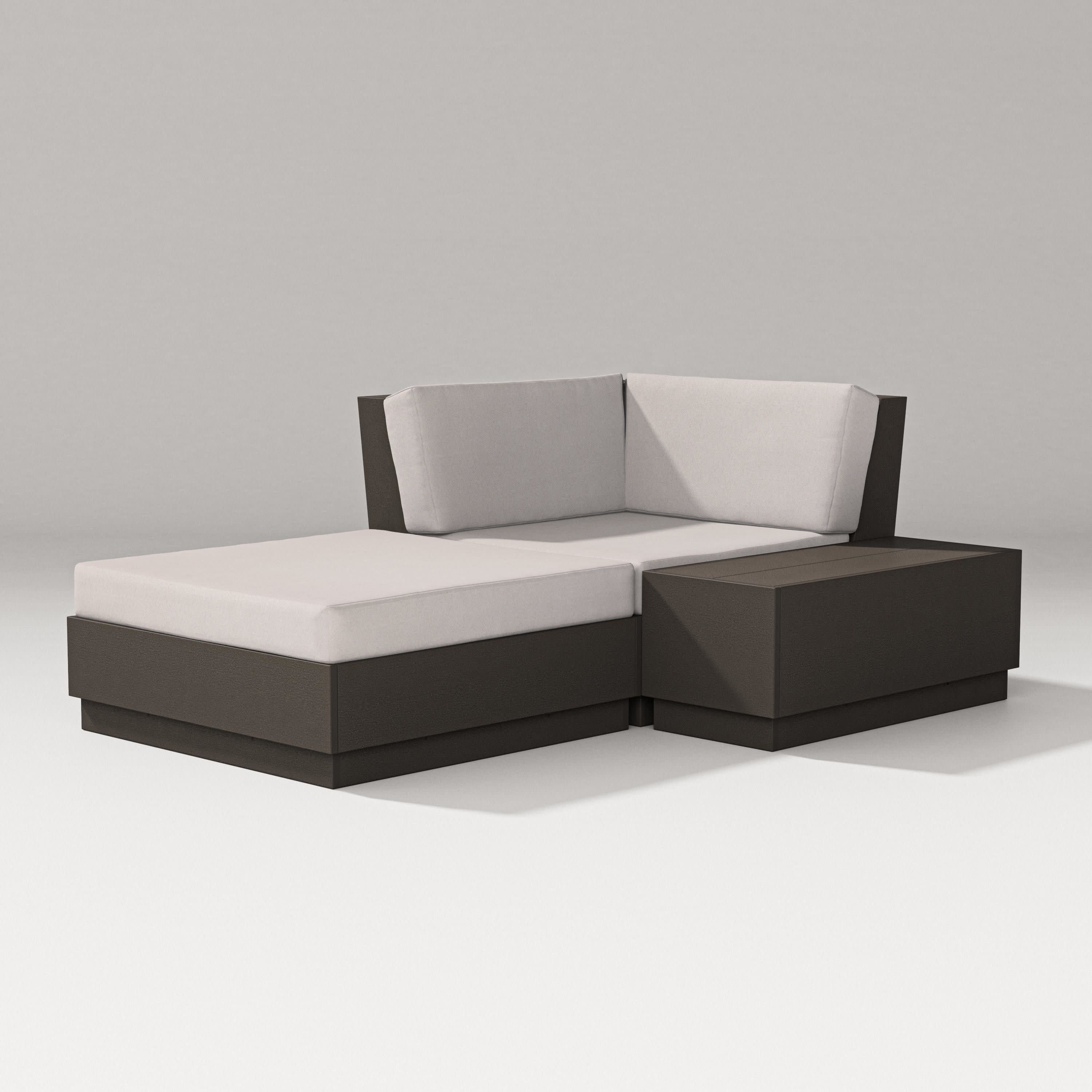 Elevate Corner Chaise in Vintage Coffee / Dune Burlap