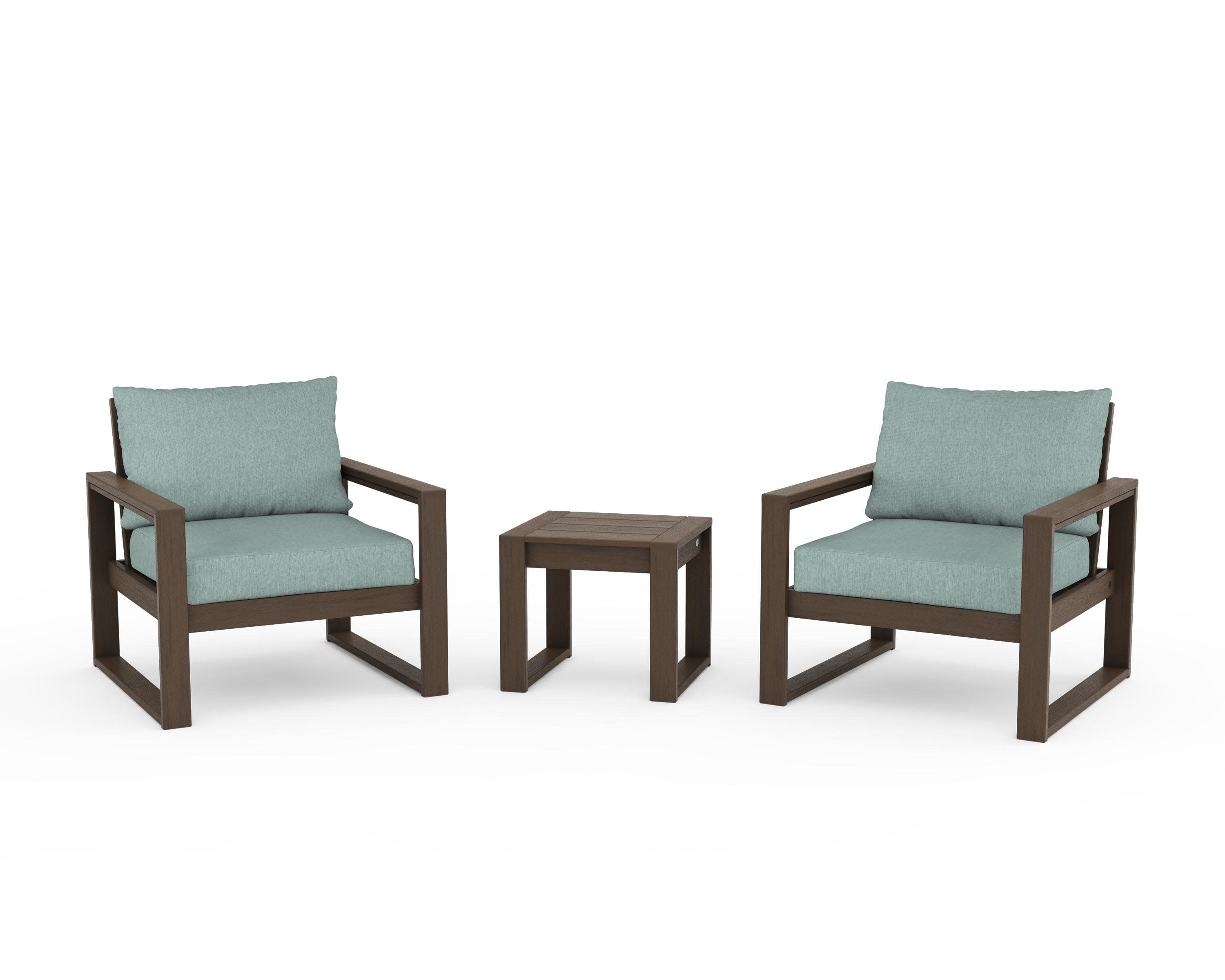 EDGE Sectional 3-Piece Deep Seating Set in Kona / Glacier Spa