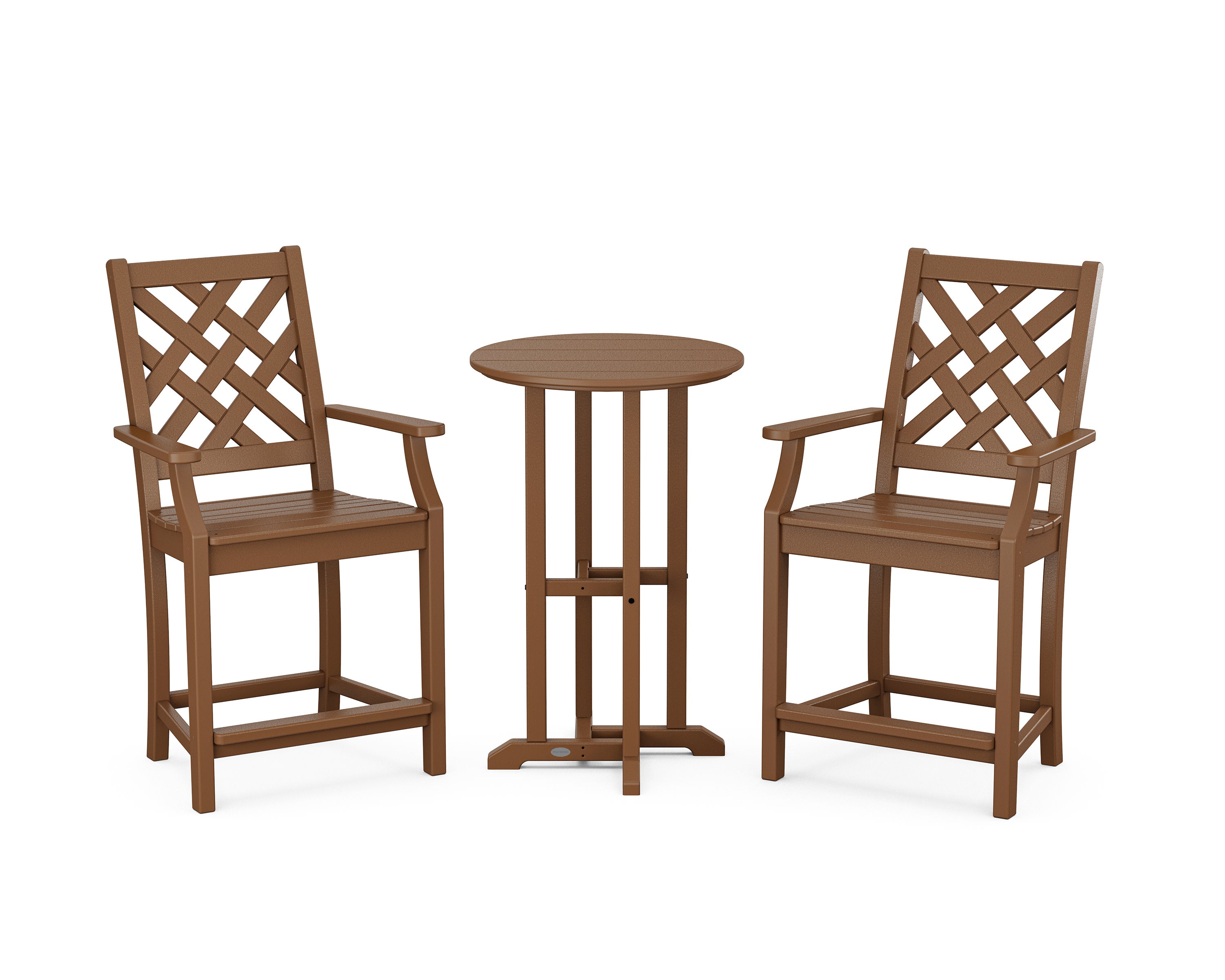 Wovendale 3-Piece Farmhouse Bistro Counter Set in Teak