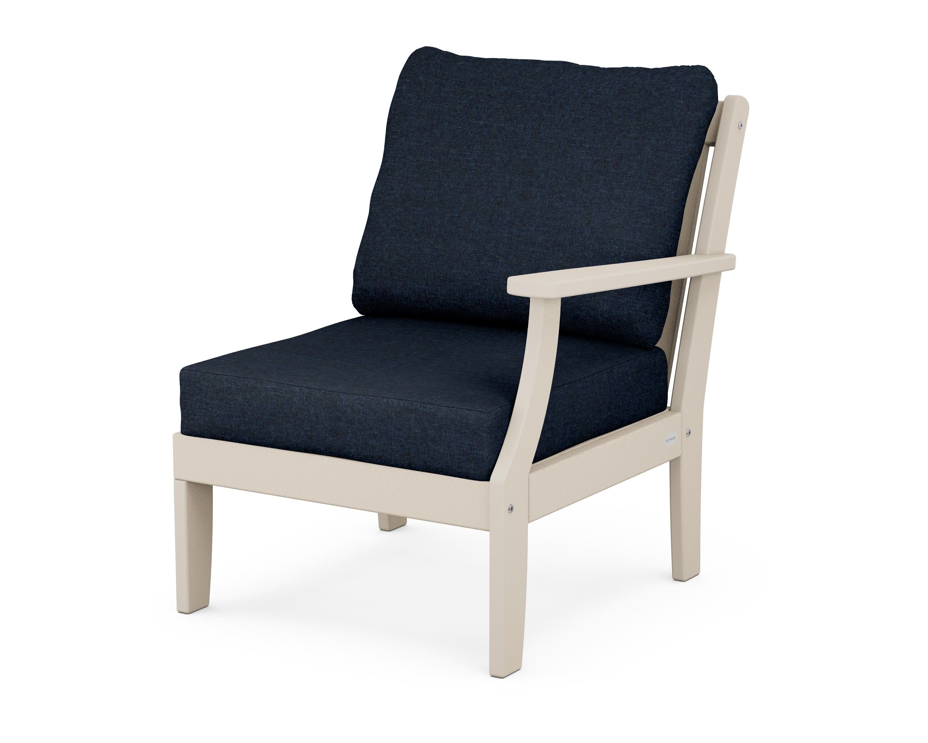 Braxton Modular Right Arm Chair in Sand / Marine Indigo