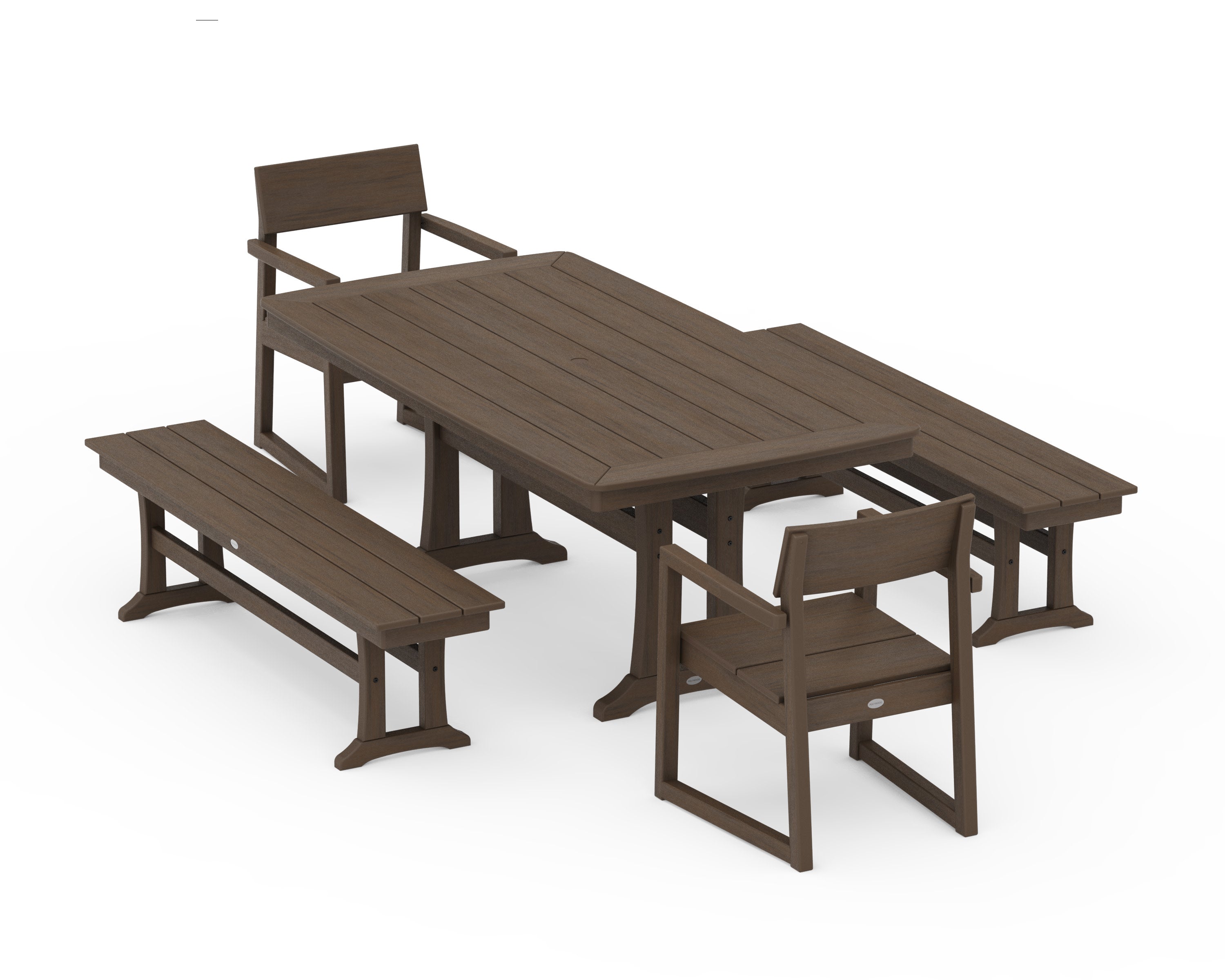 EDGE 5-Piece Dining Set with Trestle Legs in Kona