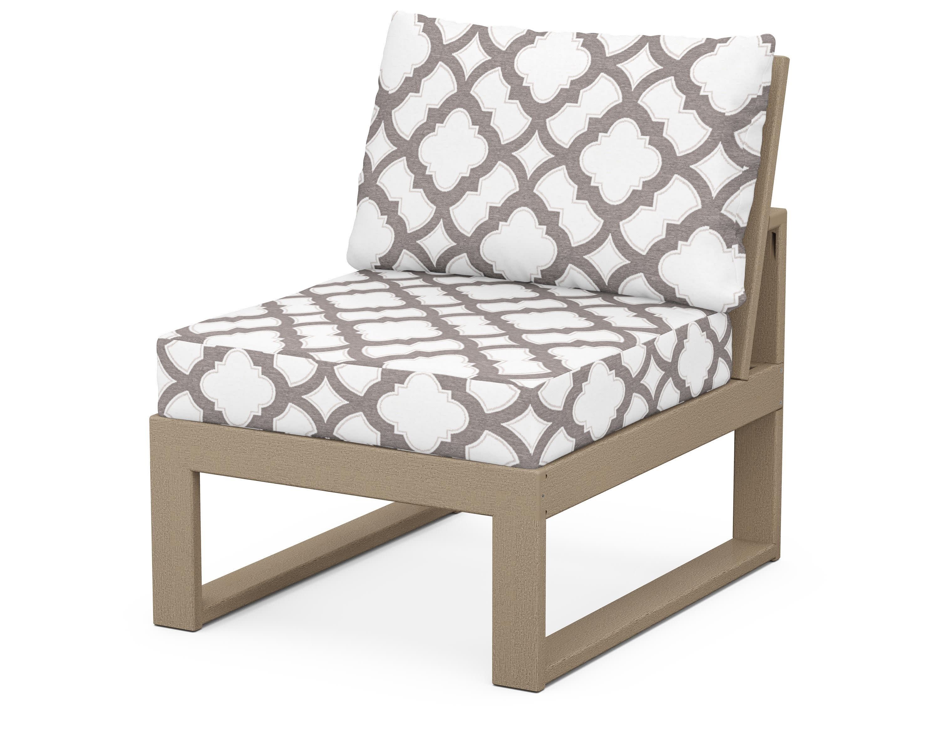 Modular Armless Chair in Vintage Sahara / Trellis Grey Mist