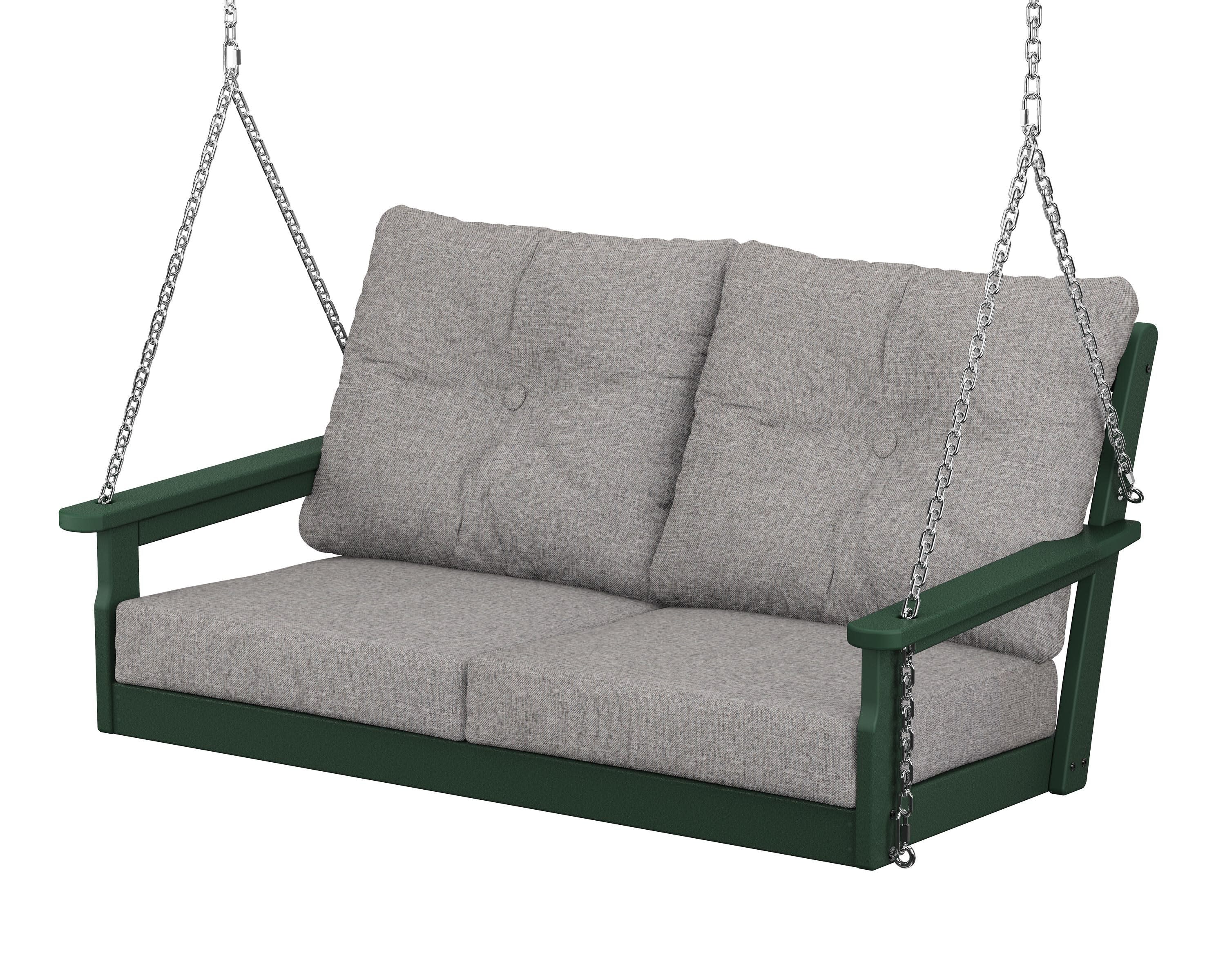 Vineyard Deep Seating Swing in Green / Grey Mist