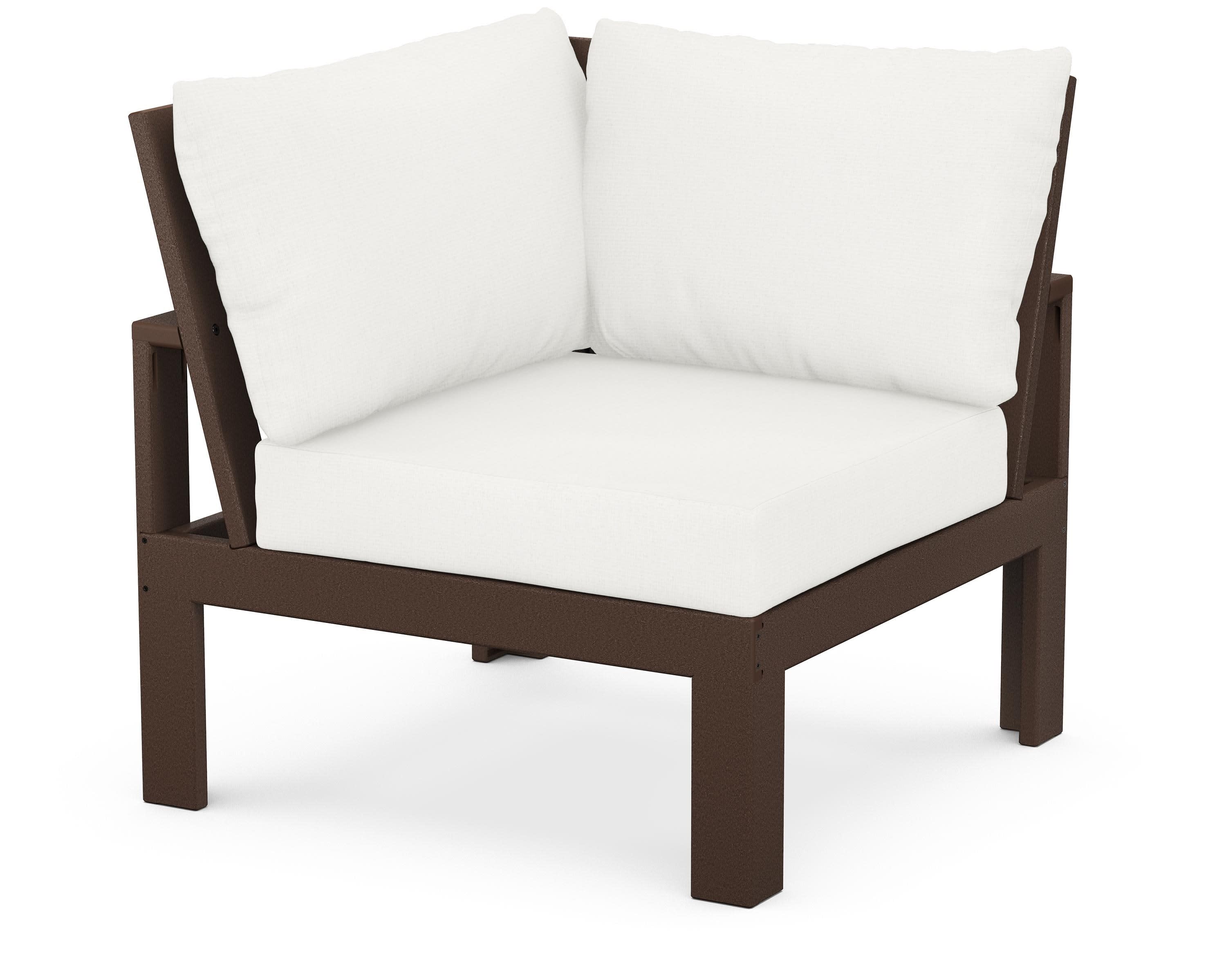 Modular Corner Chair in Mahogany / Natural Linen