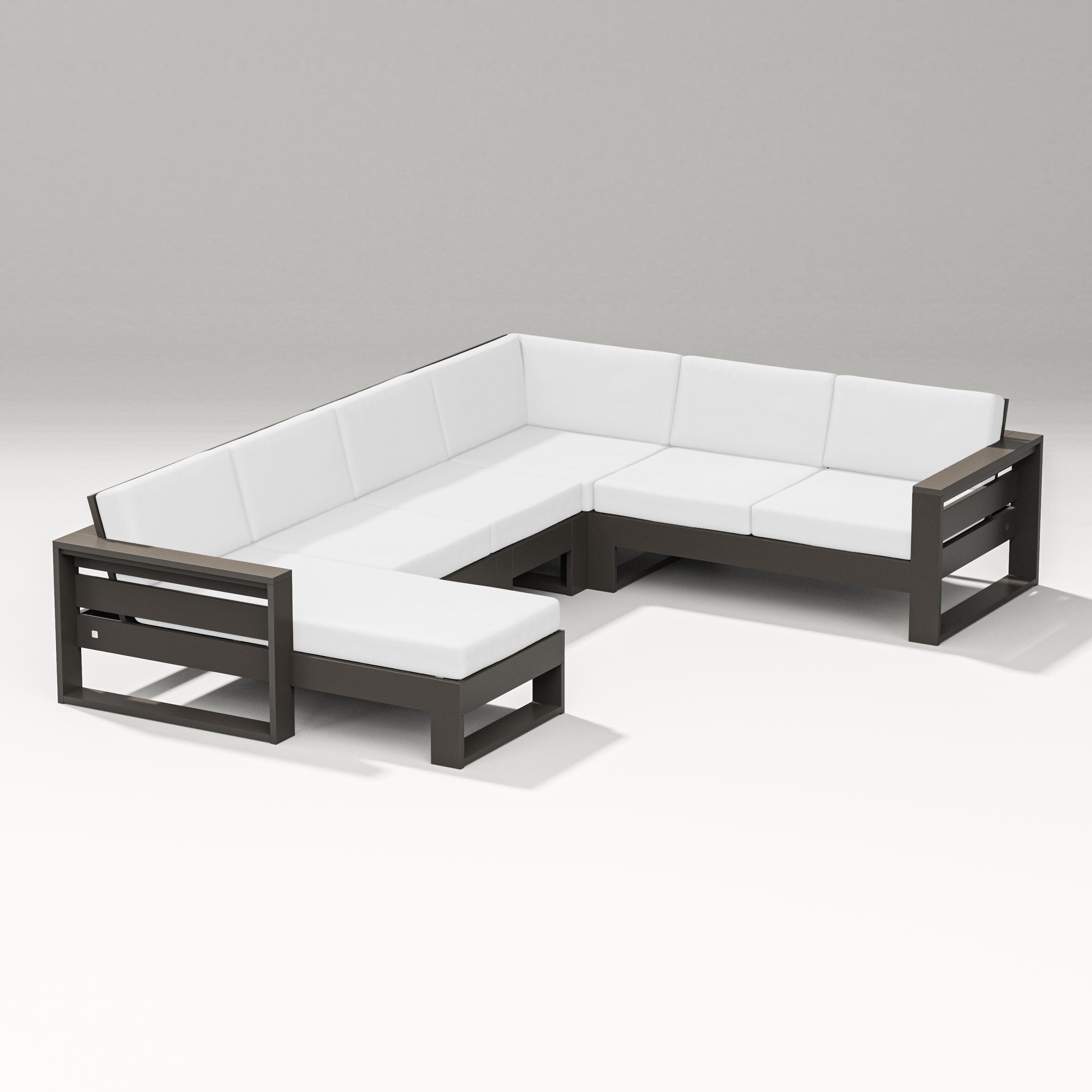 Latitude Corner Sectional with Left Chaise in Vintage Coffee / Natural