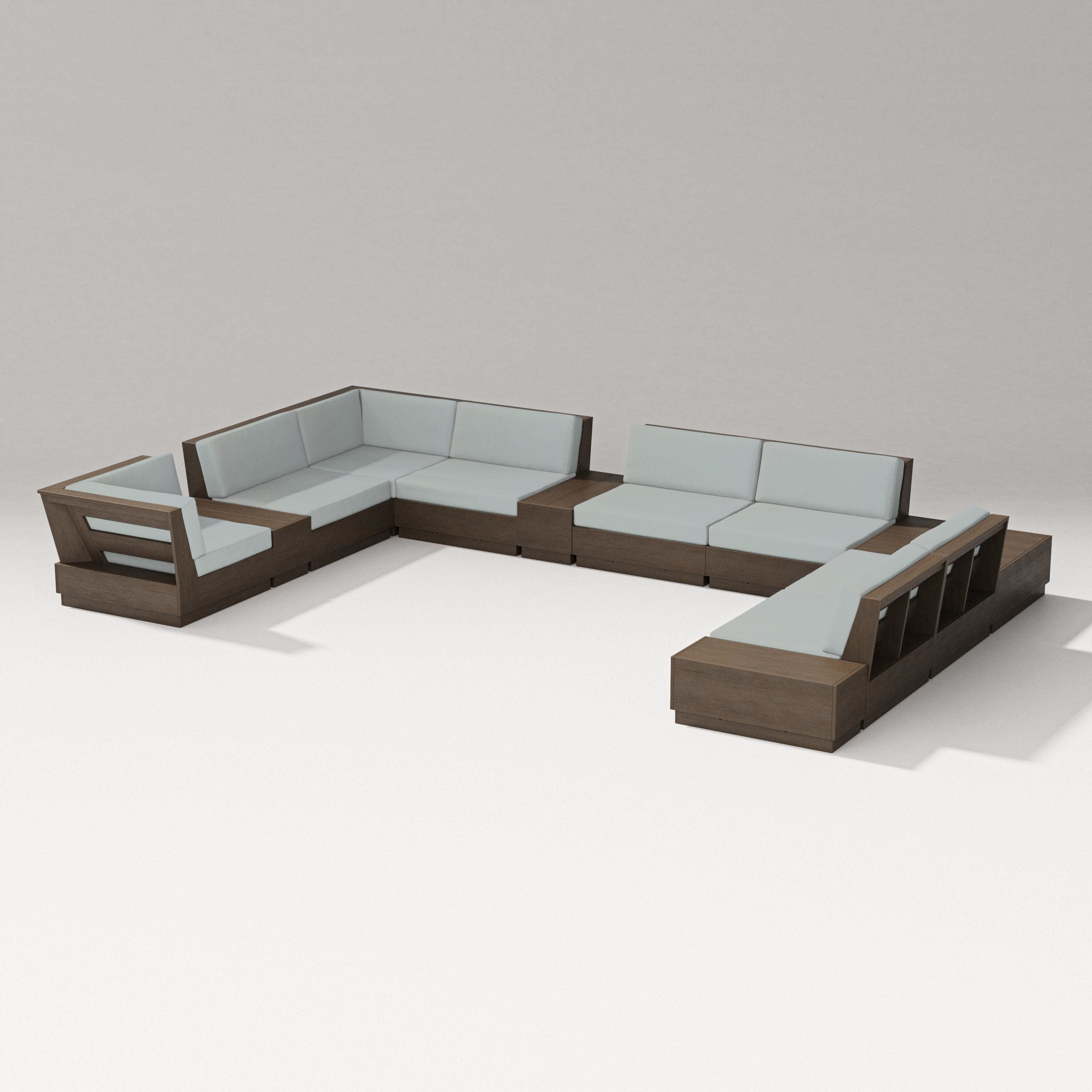 Elevate 12-Piece Conversation Sectional Set in Kona / Spa