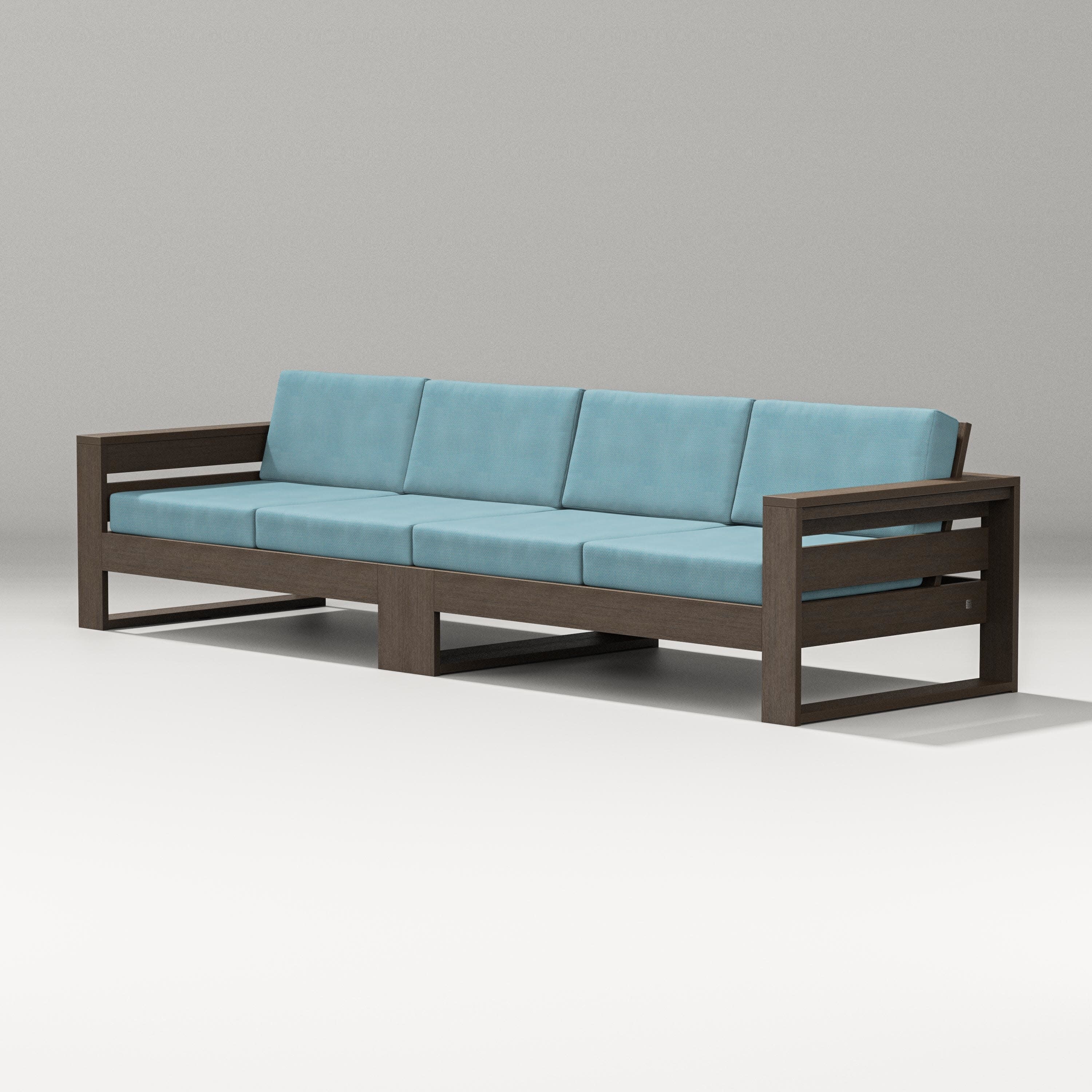 Latitude Straight Sectional in Kona / Lattice Sky Blue