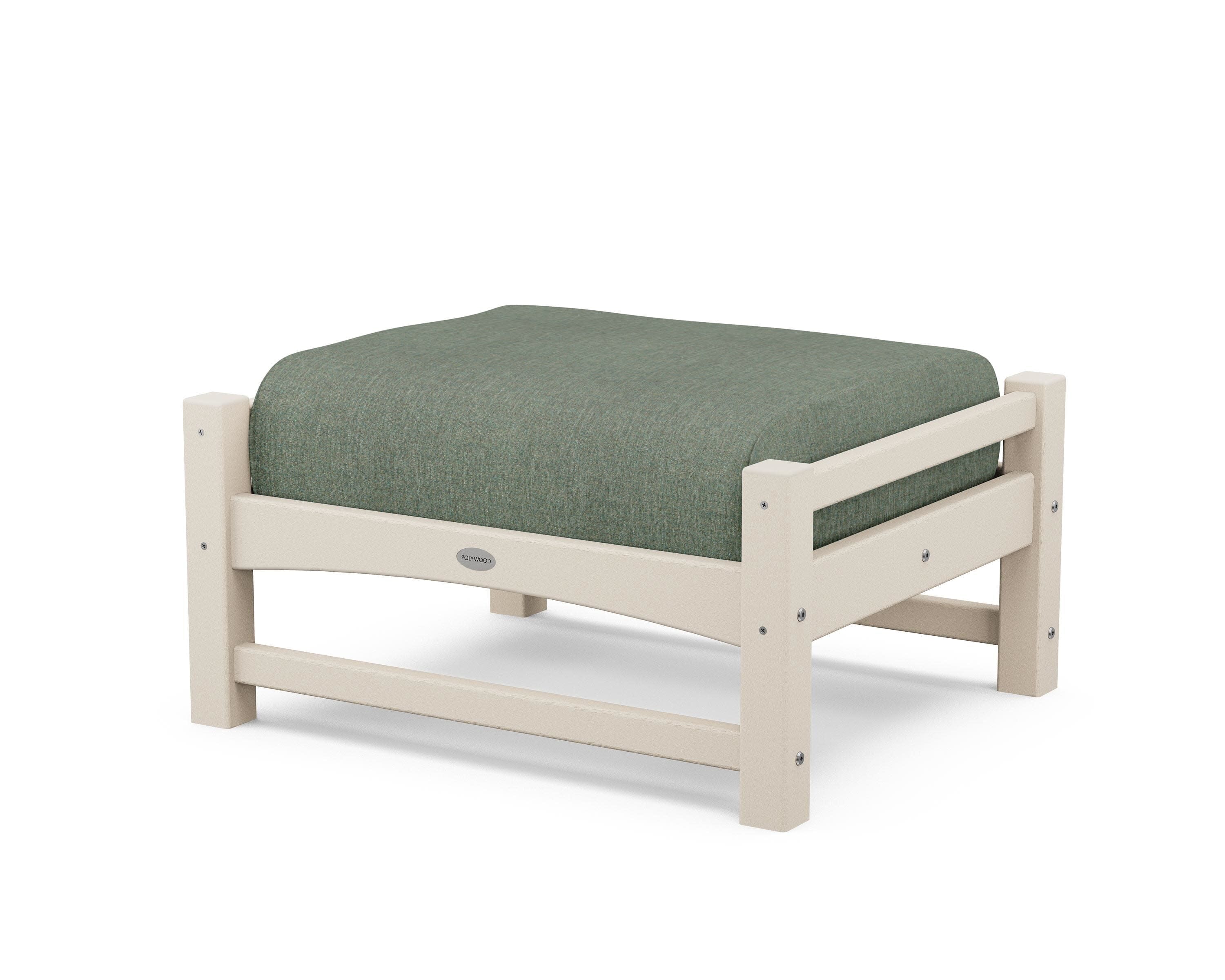 Club Ottoman in Sand / Cast Sage