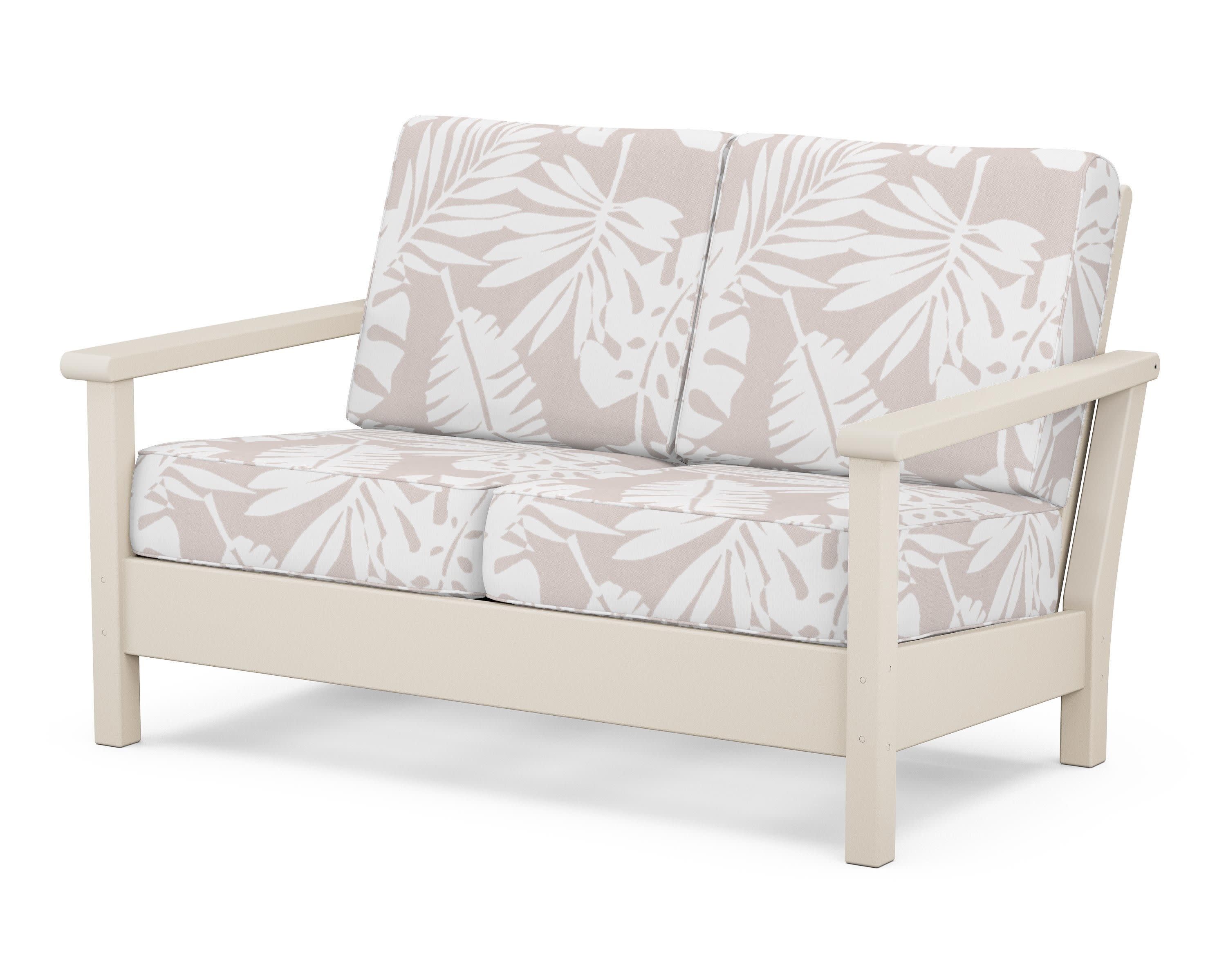 Harbour Deep Seating Loveseat in Sand / Leaf Dune Burlap