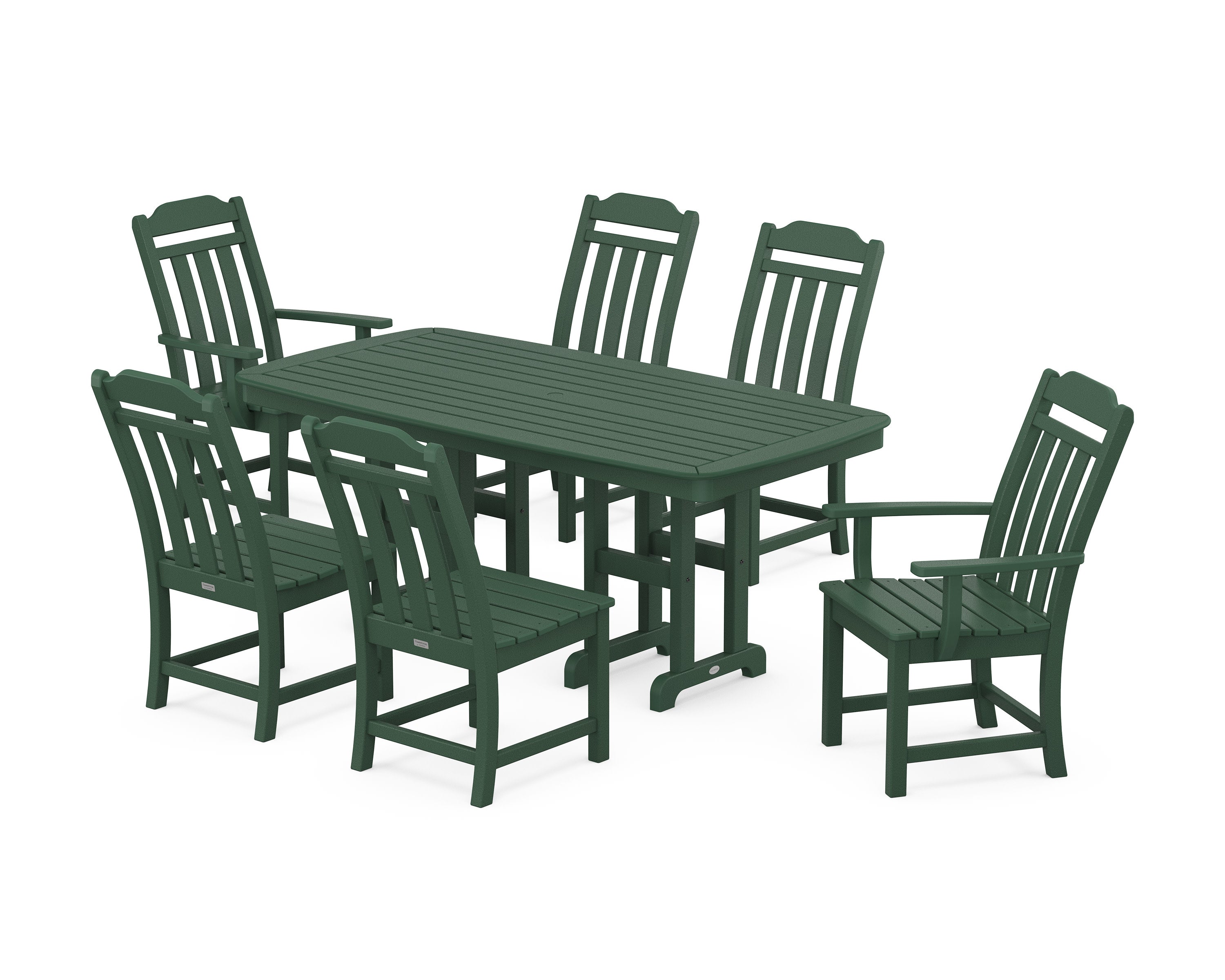Cottage 7-Piece Dining Set in Green