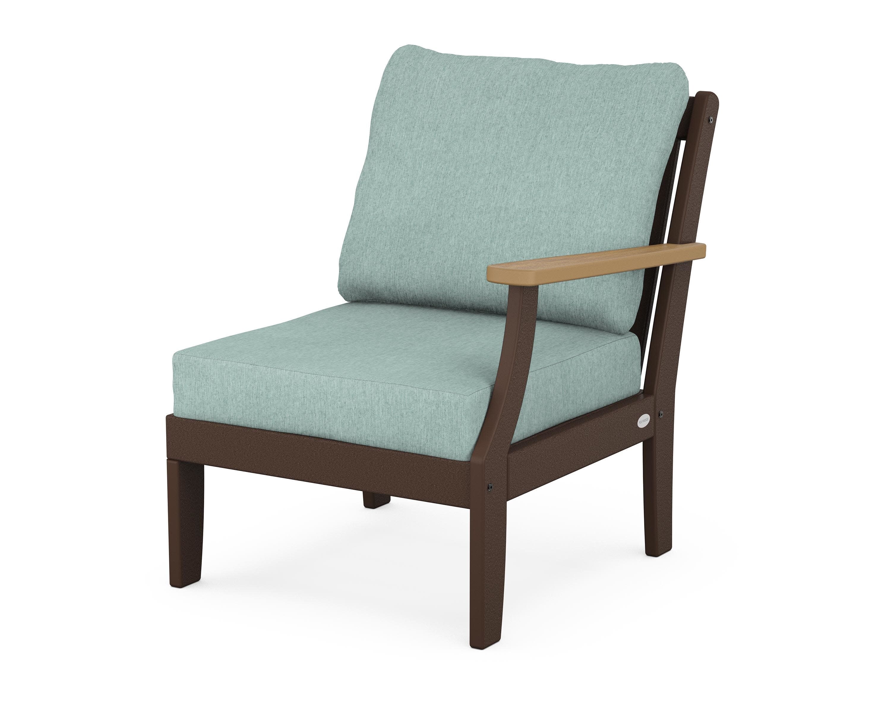 Braxton Modular Right Arm Chair in Mahogany / Natural / Glacier Spa