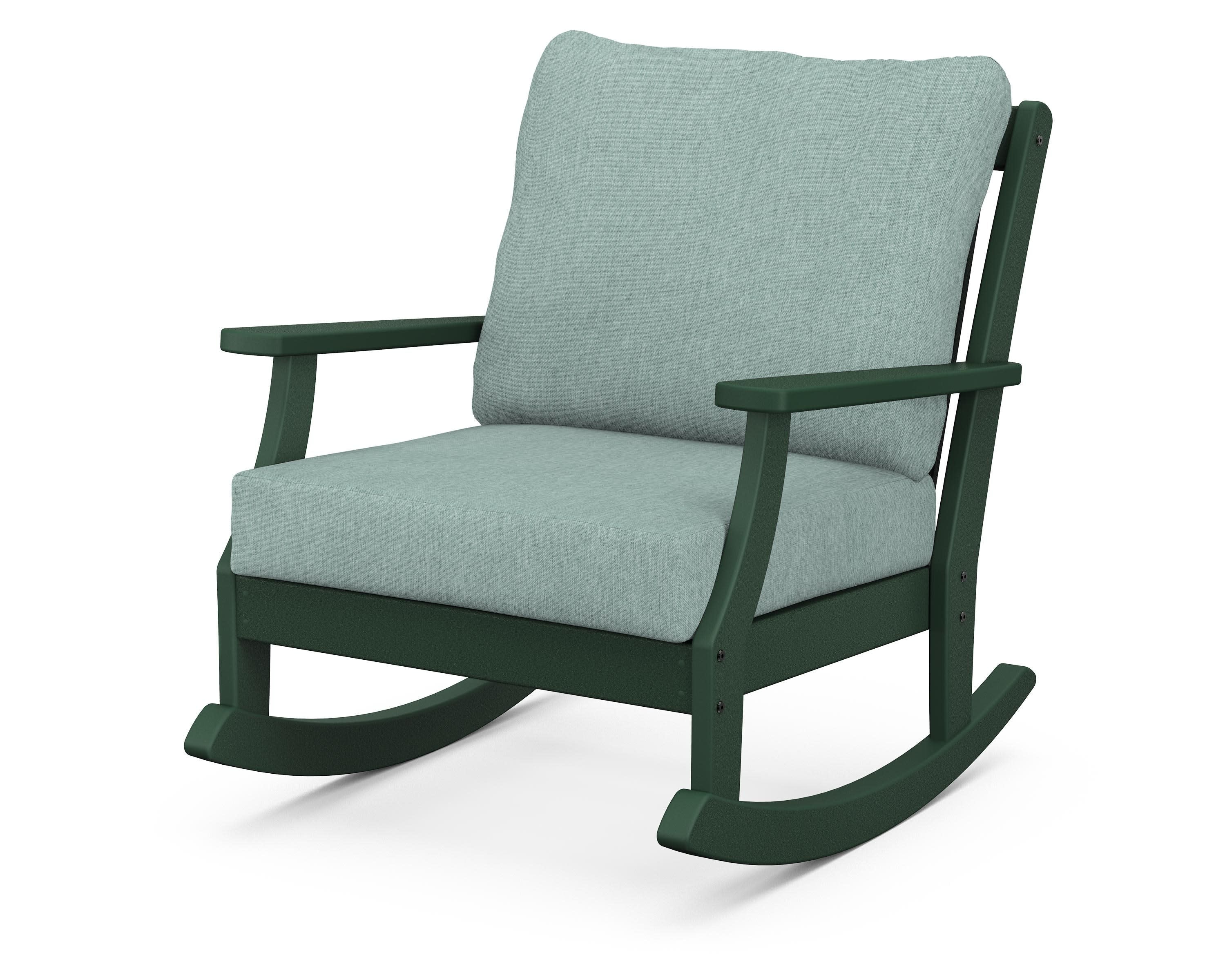 Braxton Deep Seating Rocking Chair in Green / Glacier Spa