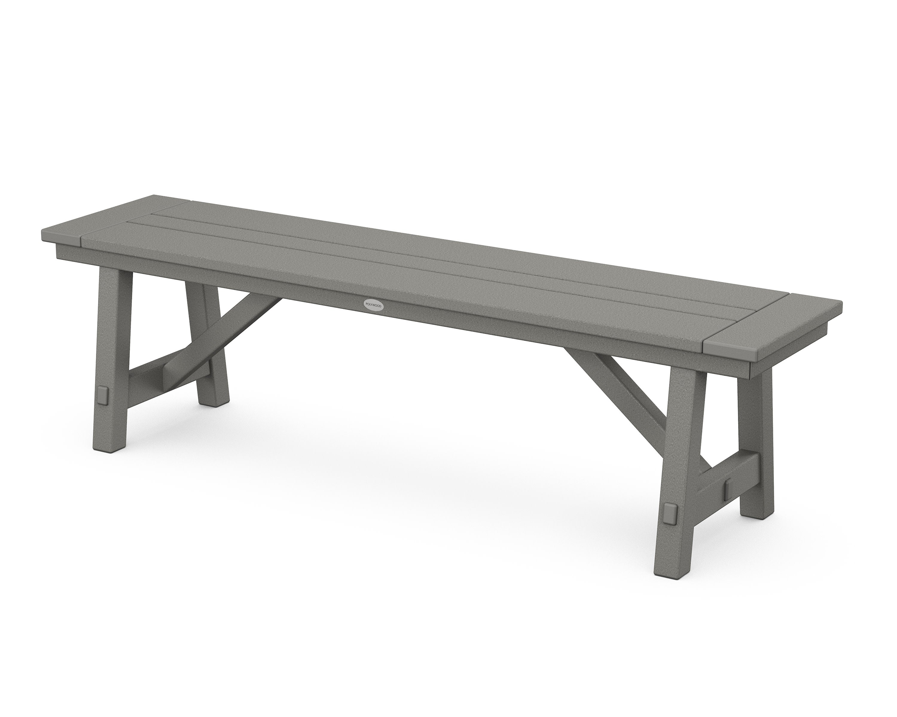 Rustic Farmhouse 60" Backless Bench in Slate Grey