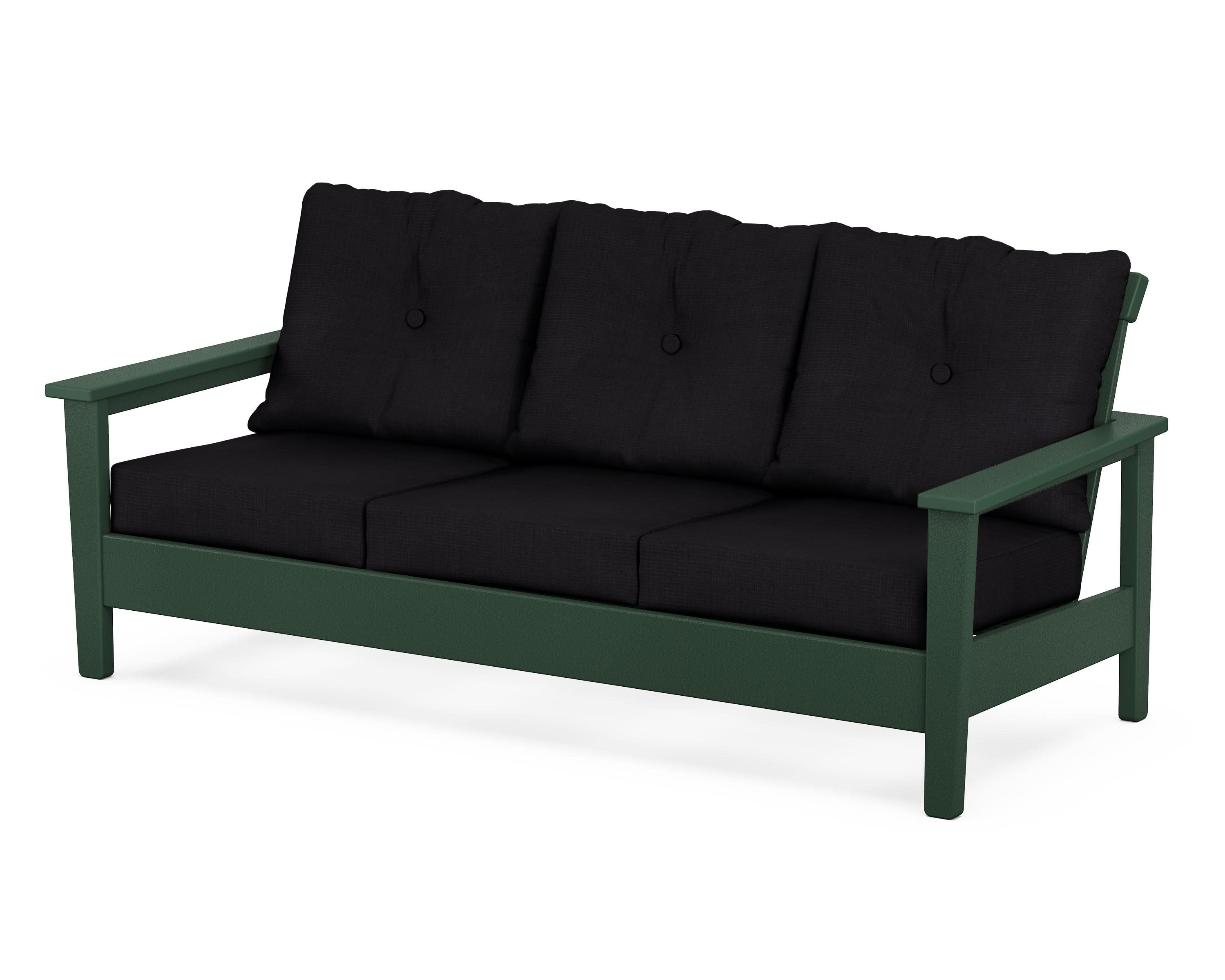 Prescott Deep Seating Sofa in Green / Midnight Linen