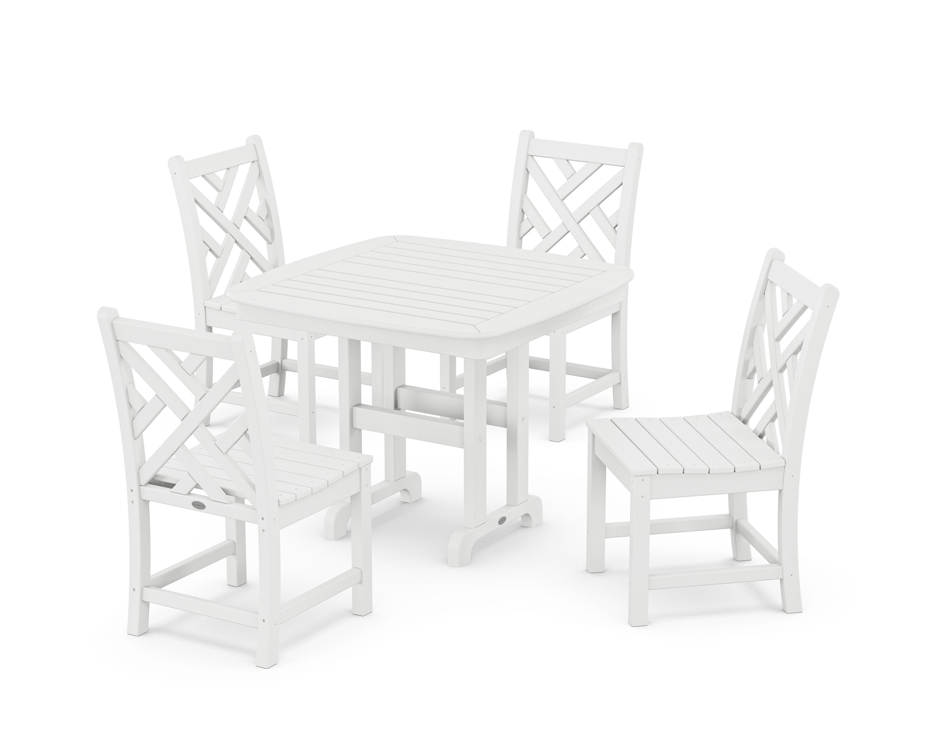 Chippendale 5-Piece Side Chair Dining Set in White