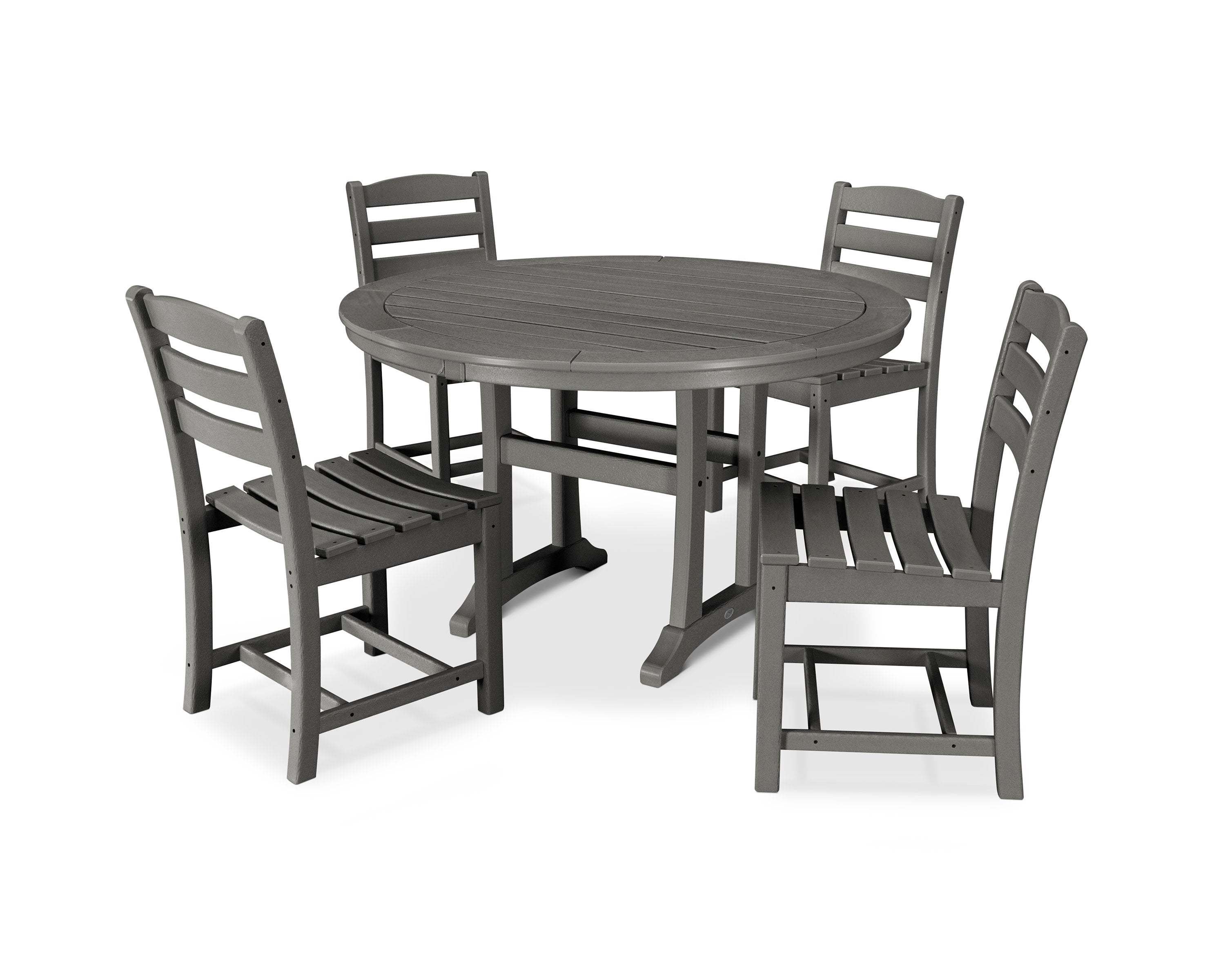 La Casa Caf 5-Piece Side Chair Dining Set in Slate Grey
