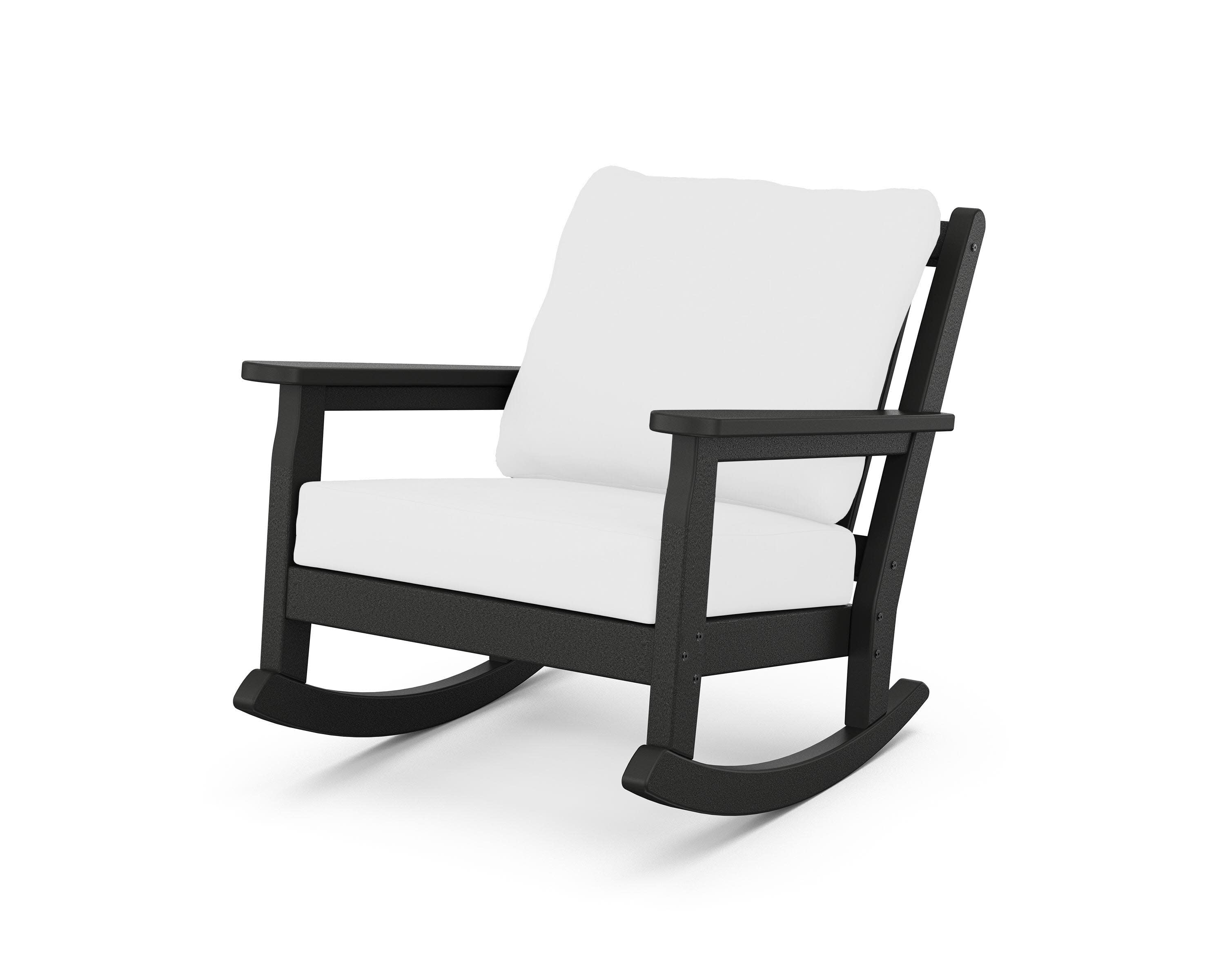 Chippendale Deep Seating Rocking Chair in Black / Natural