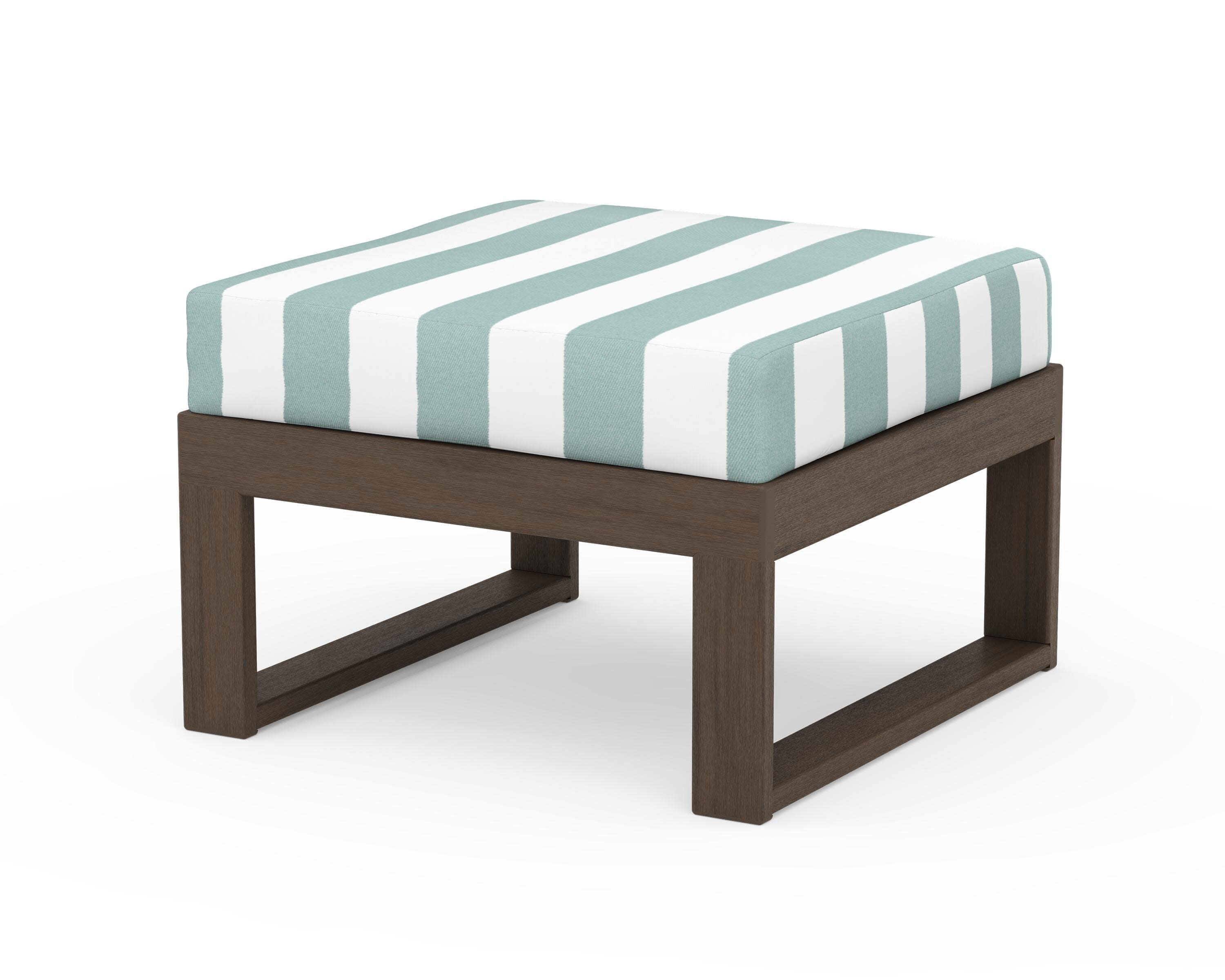 Modular Ottoman - Modern in Kona / Cabana Stripe Glacier Spa