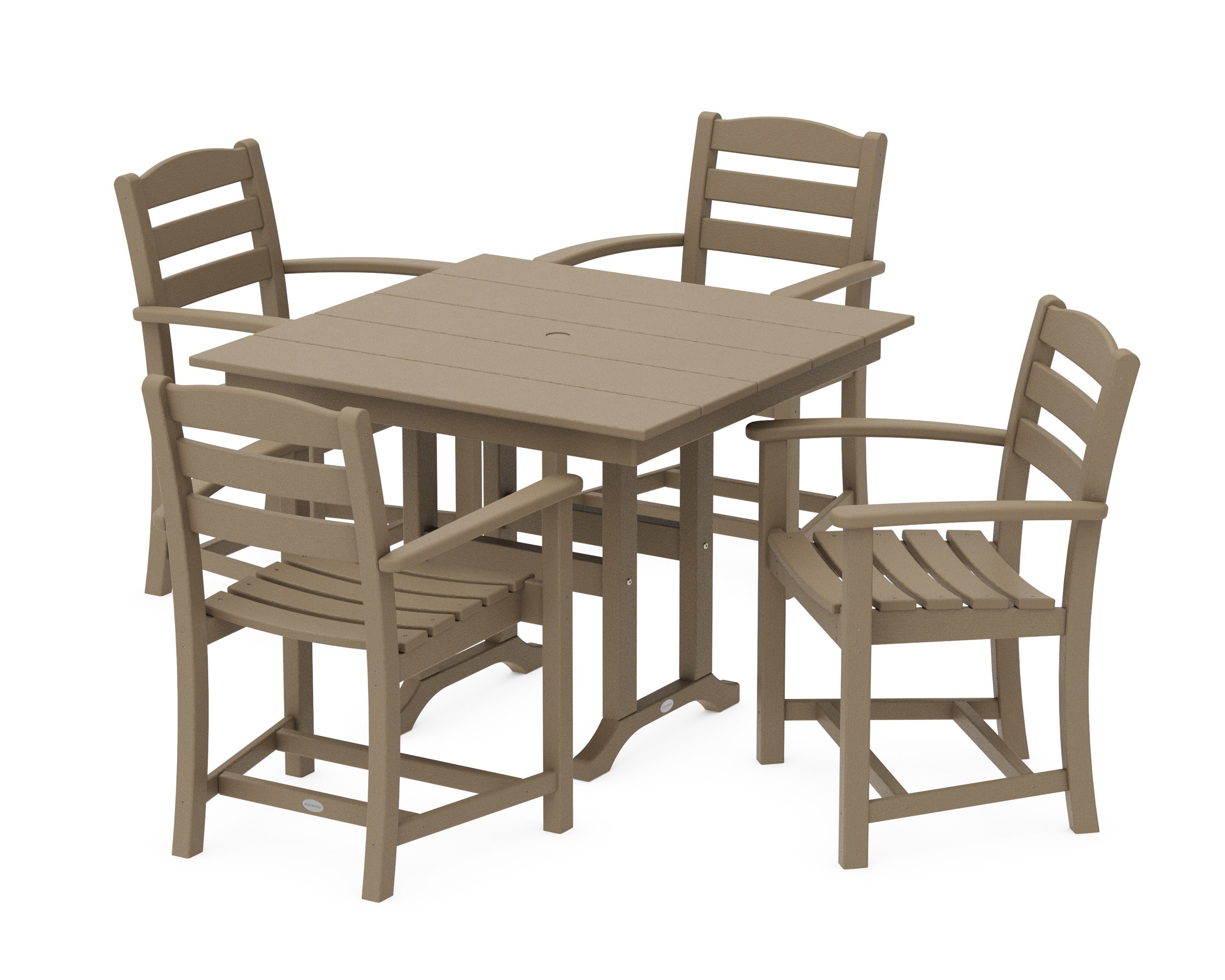 La Casa Caf 5-Piece Farmhouse Dining Set in Vintage Sahara