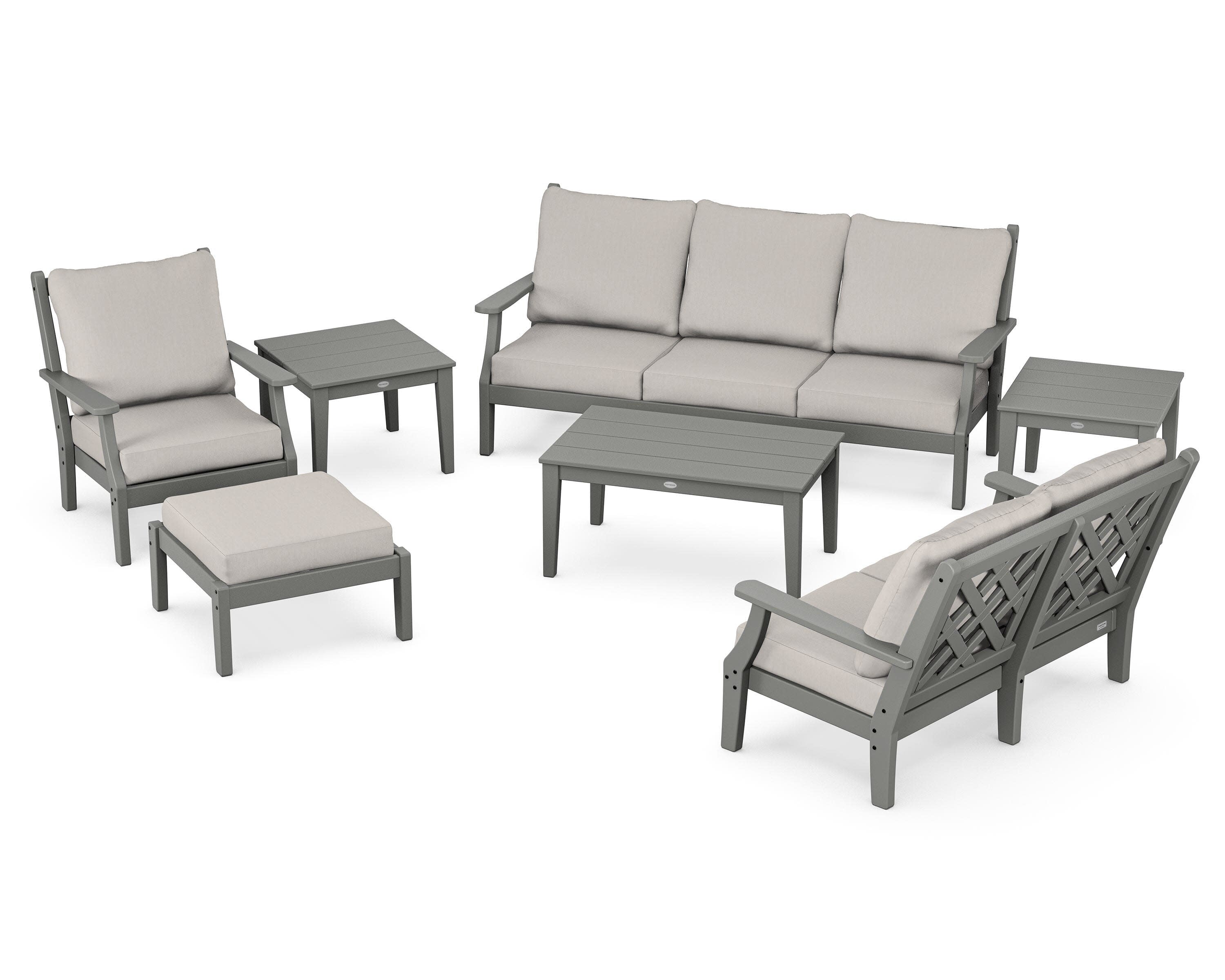 Wovendale 7-Piece Deep Seating Set in Slate Grey / Cast Ash