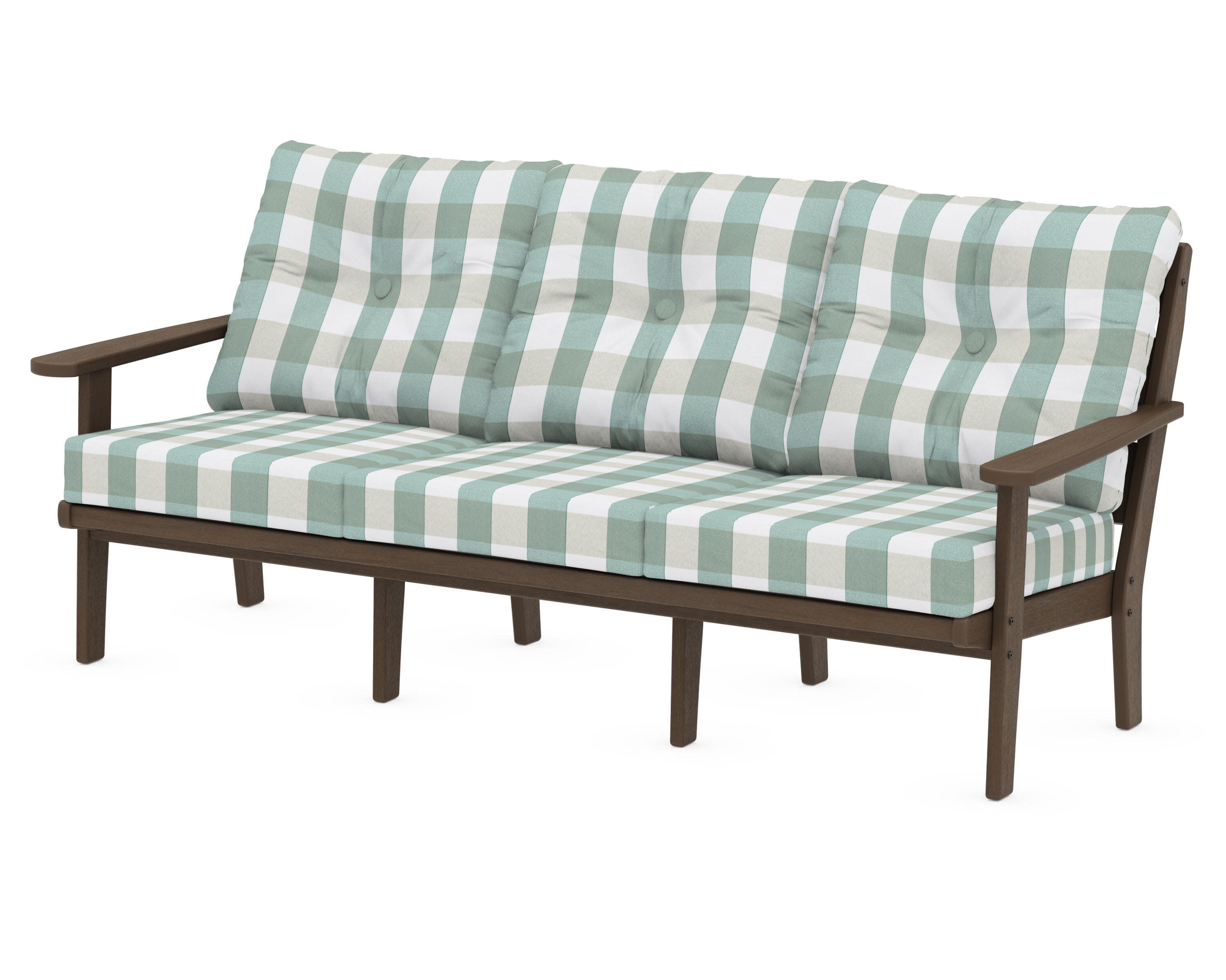 Lakeside Deep Seating Sofa in Kona / Buffalo Plaid Glacier Spa
