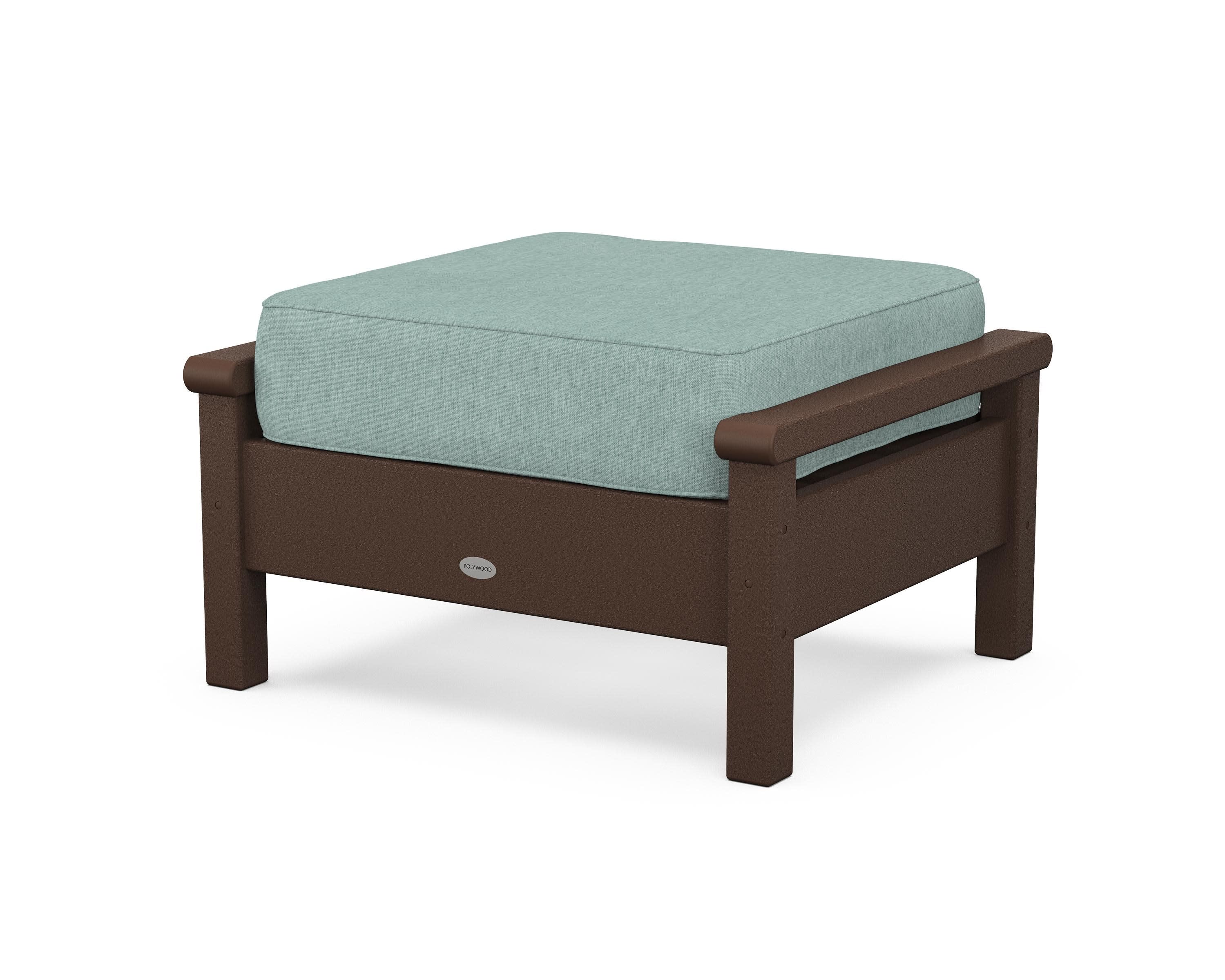 Harbour Deep Seating Ottoman in Mahogany / Glacier Spa