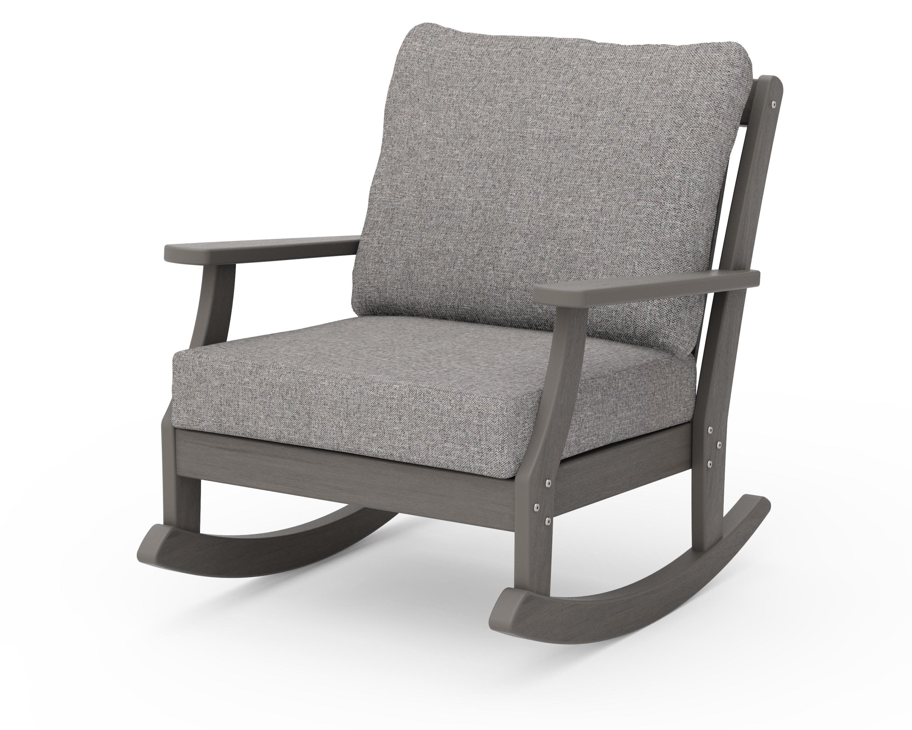 Braxton Deep Seating Rocking Chair in Driftwood / Grey Mist
