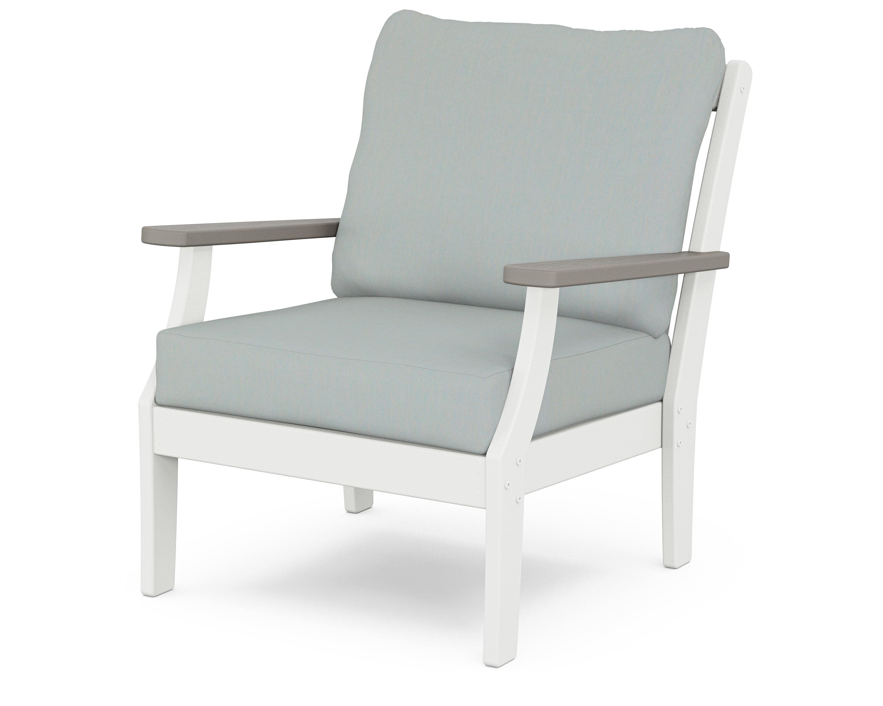 Braxton Deep Seating Chair in White / Driftwood / Spa