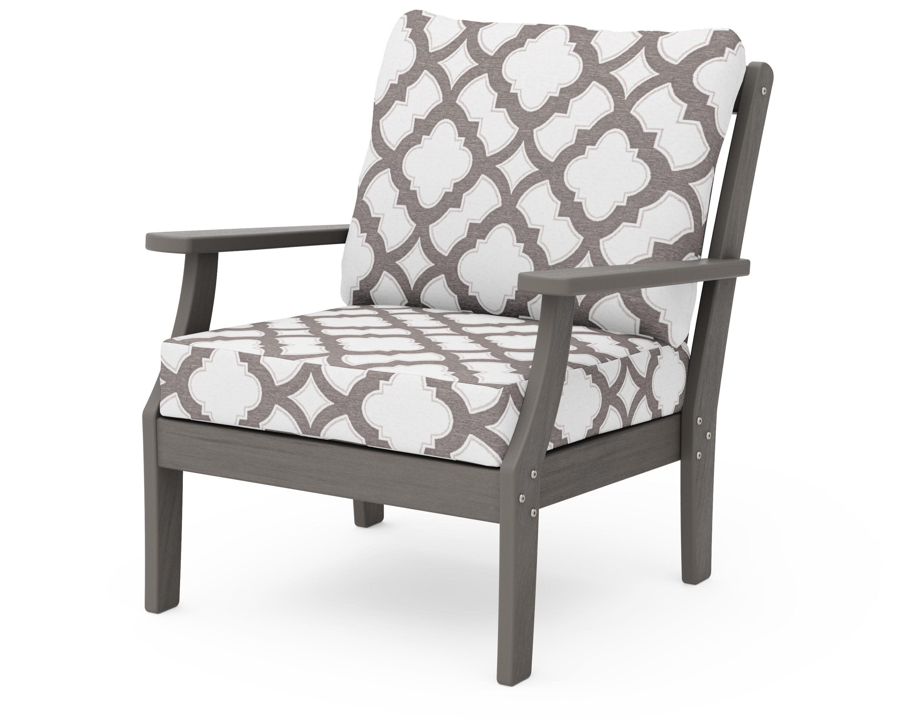 Braxton Deep Seating Chair in Driftwood / Trellis Grey Mist
