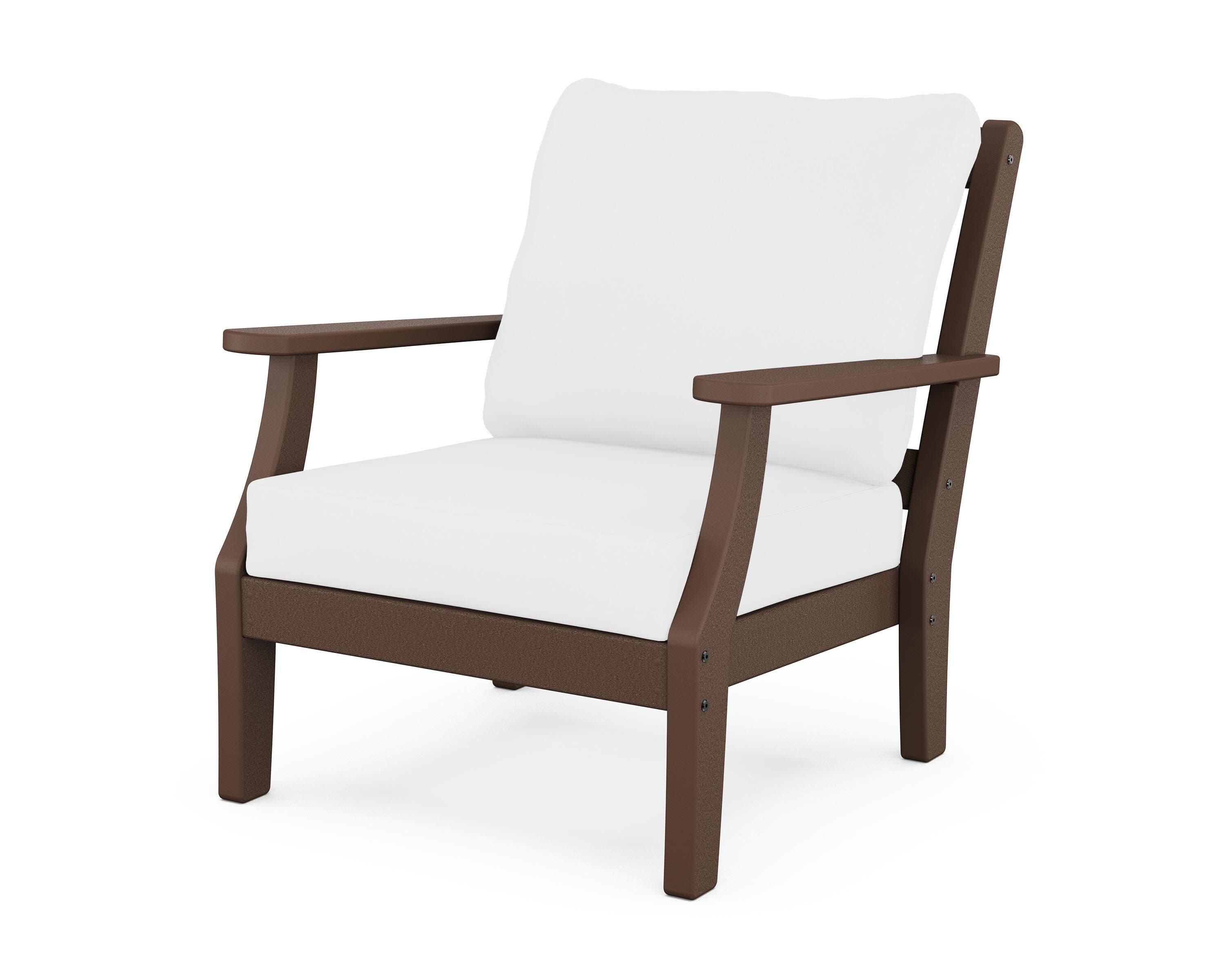 Chinoiserie Deep Seating Chair in Mahogany / Natural