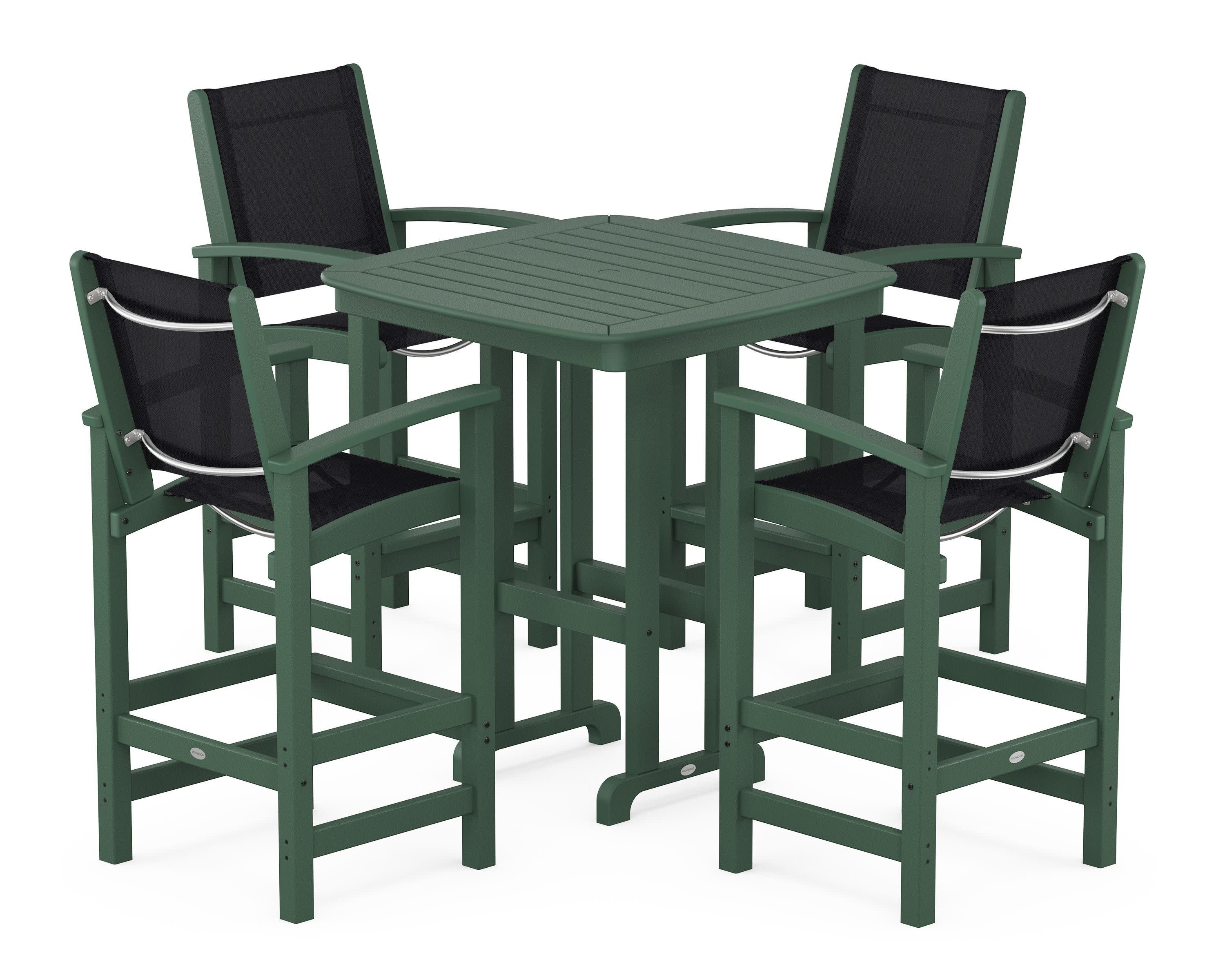 Coastal 5-Piece Bar Set in Green / Black Sling