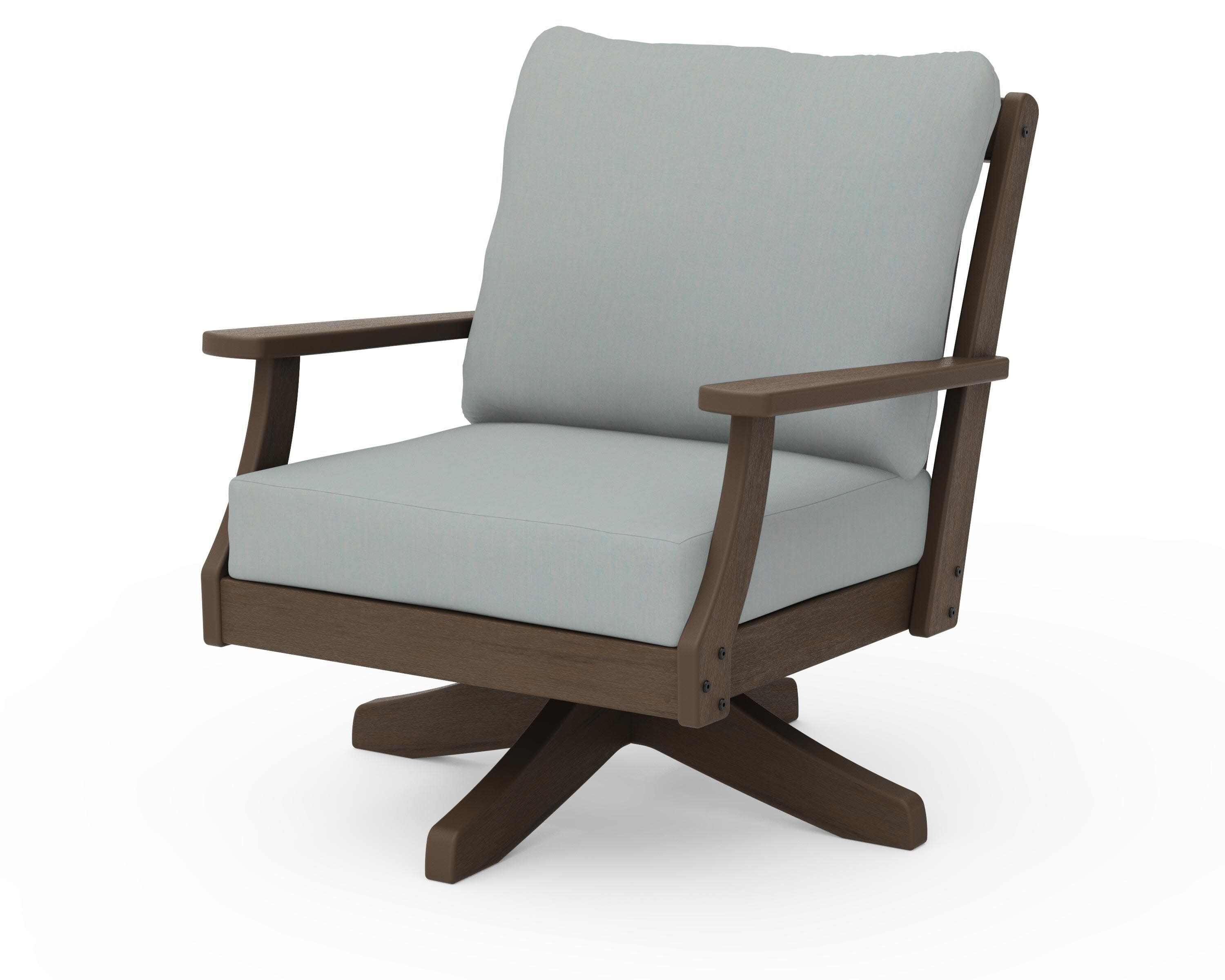 Braxton Deep Seating Swivel Chair in Kona / Spa