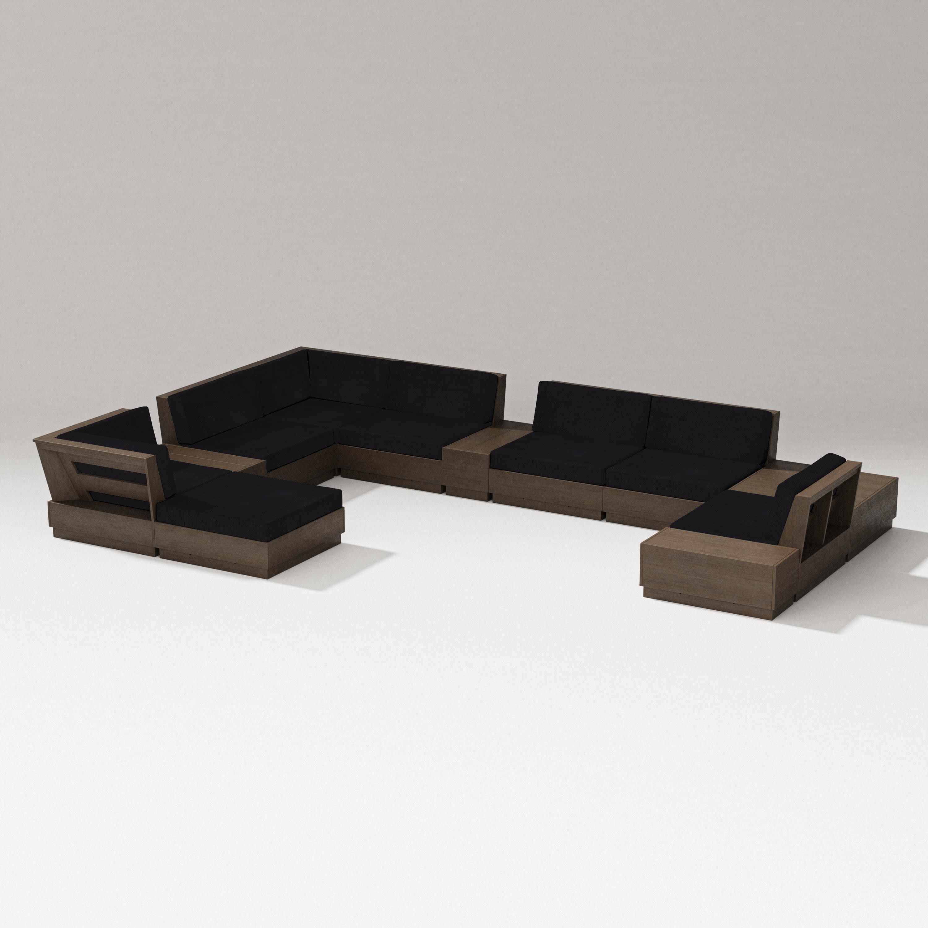 Elevate 12-Piece Conversation Sectional Set in Kona / Midnight Linen