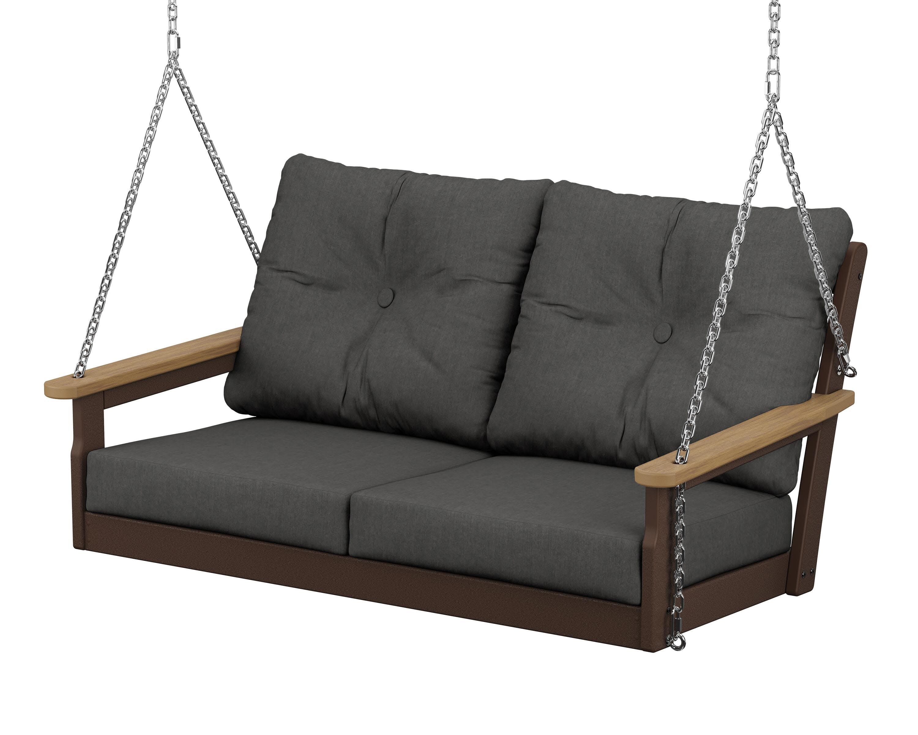 Vineyard Deep Seating Swing in Mahogany / Natural / Spectrum Carbon