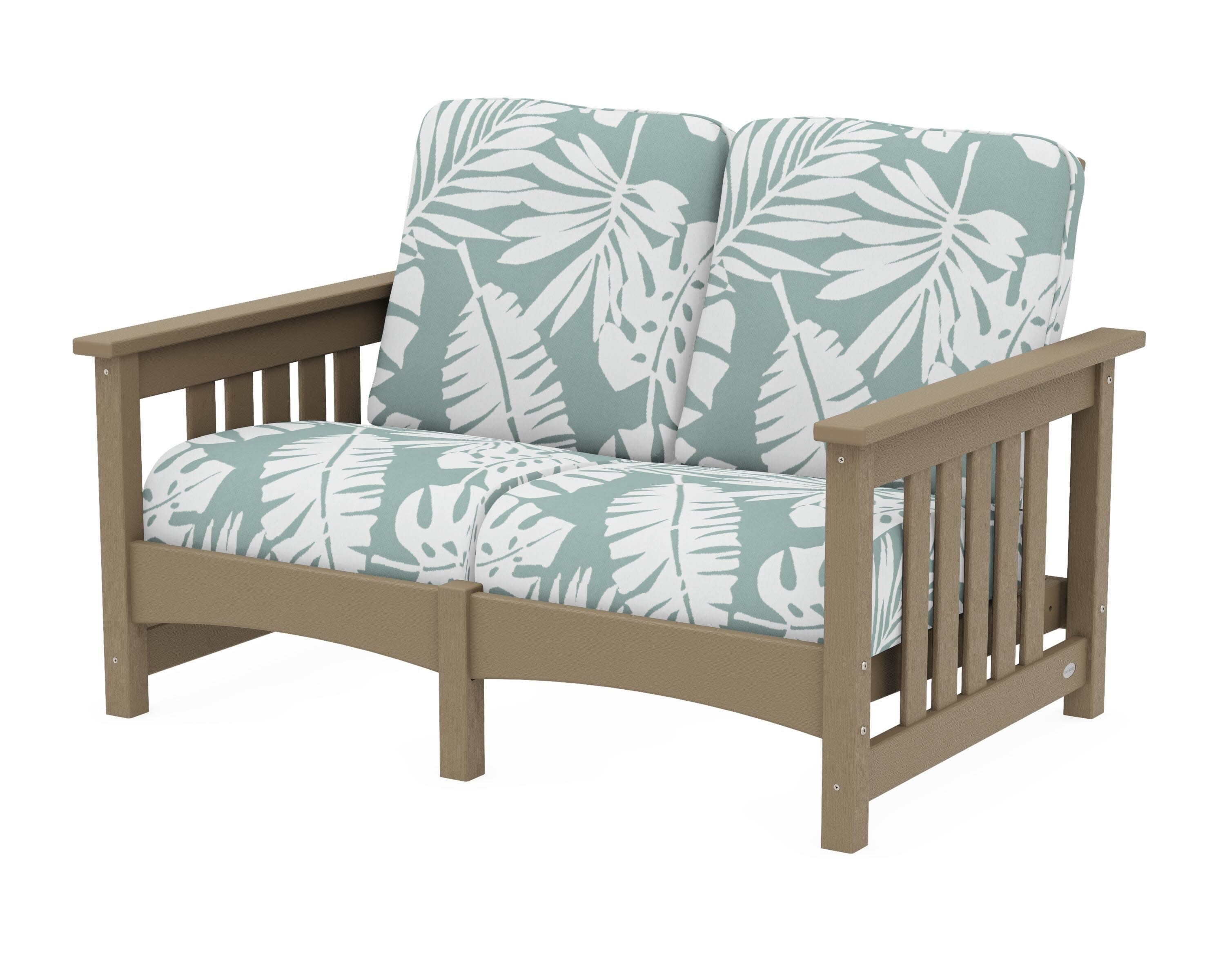 Club Mission Loveseat in Vintage Sahara / Leaf Glacier Spa