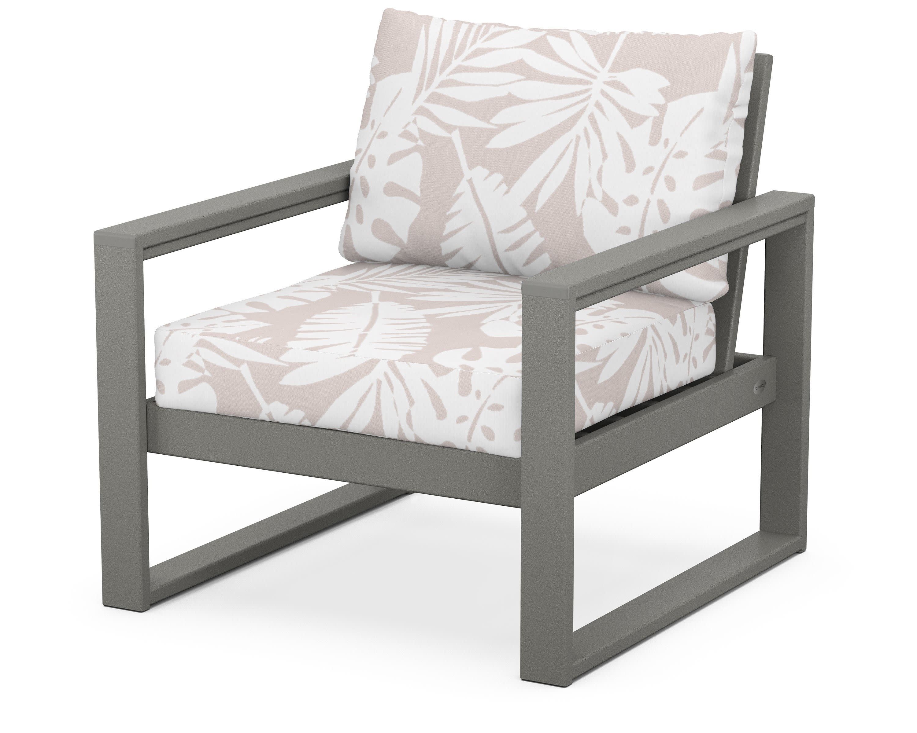 EDGE Club Chair in Slate Grey / Leaf Dune Burlap