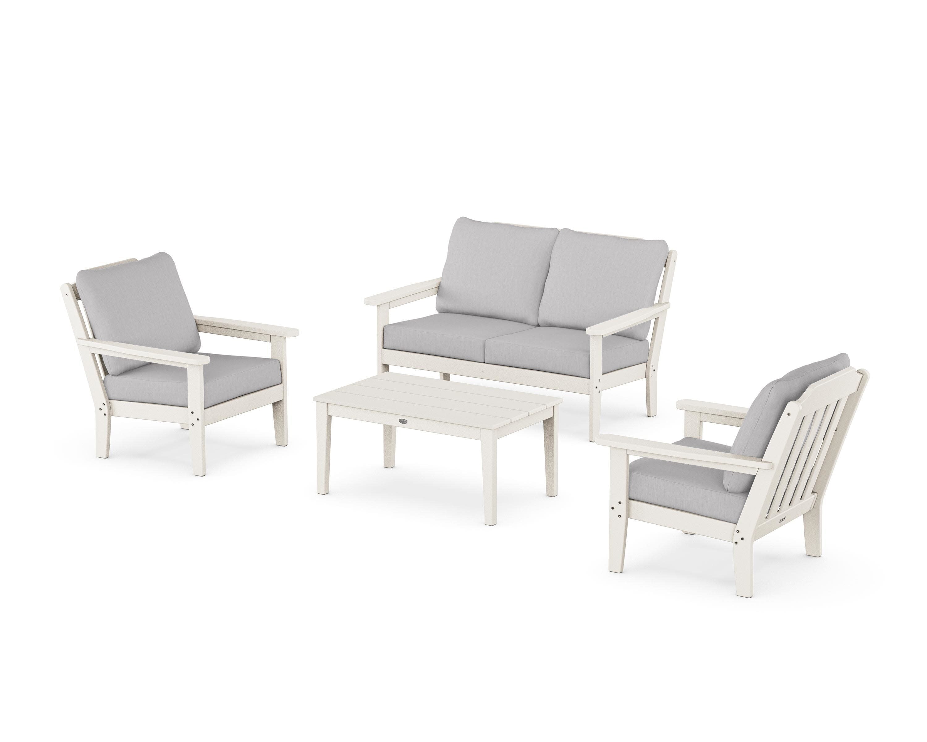 Cottage 4-Piece Deep Seating Set with Loveseat in Sand / Granite