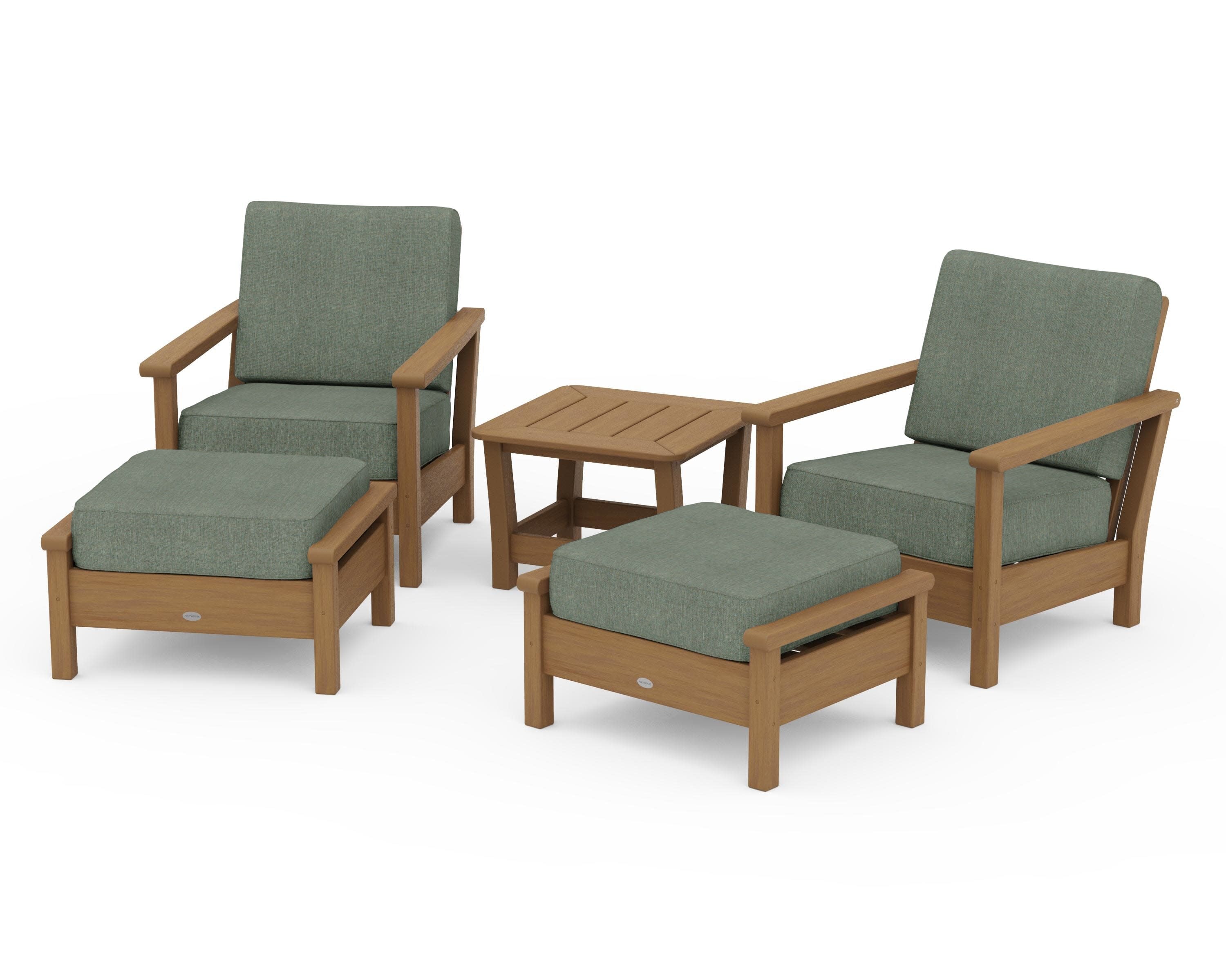 Harbour 5-Piece Deep Seating Chair Set in Natural / Cast Sage