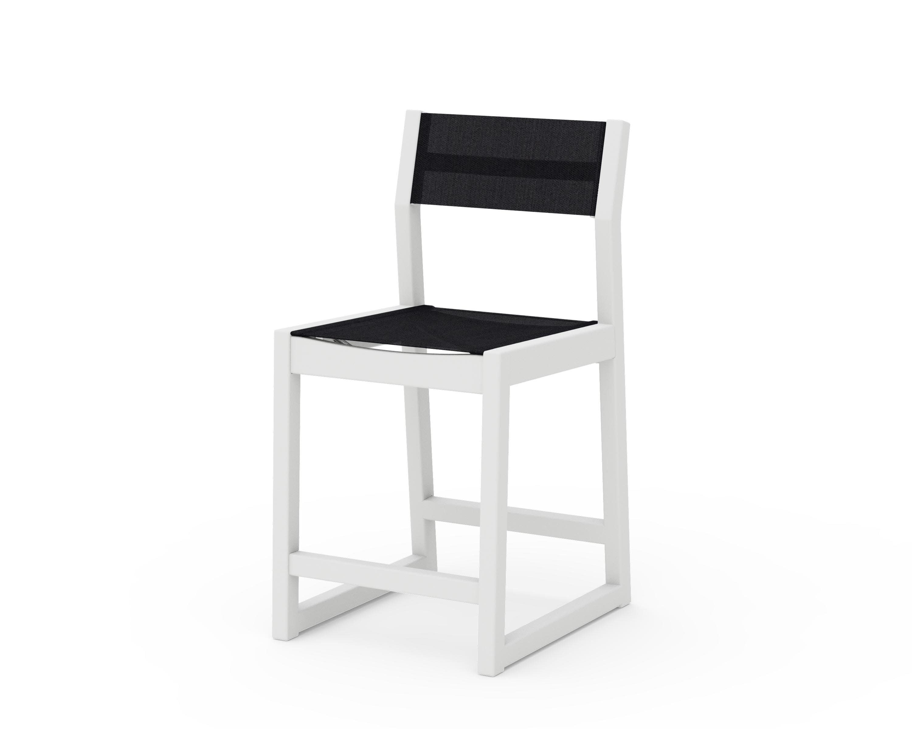 EDGE Sling Counter Side Chair in White / Black Sling