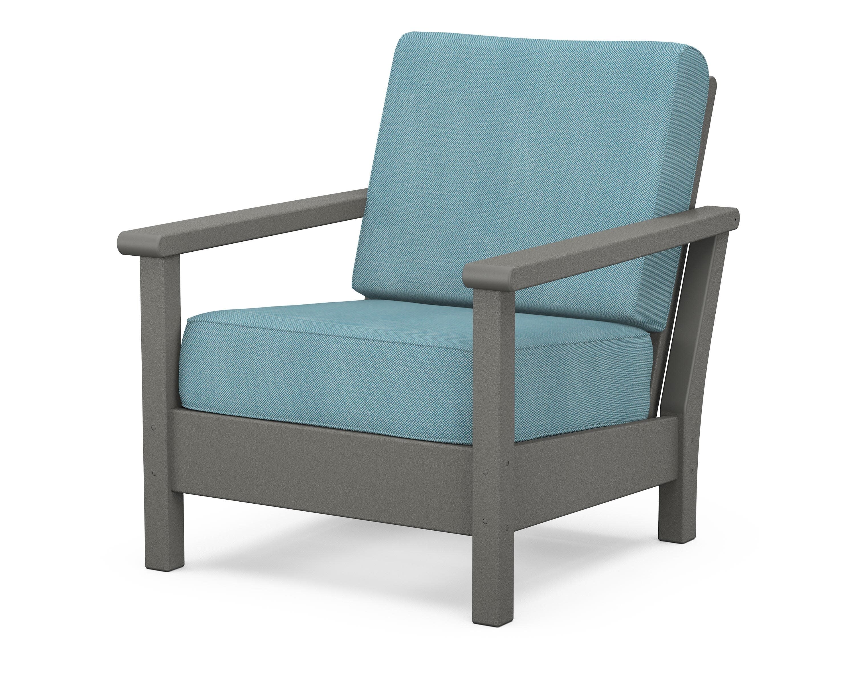 Harbour Deep Seating Chair in Slate Grey / Lattice Sky Blue