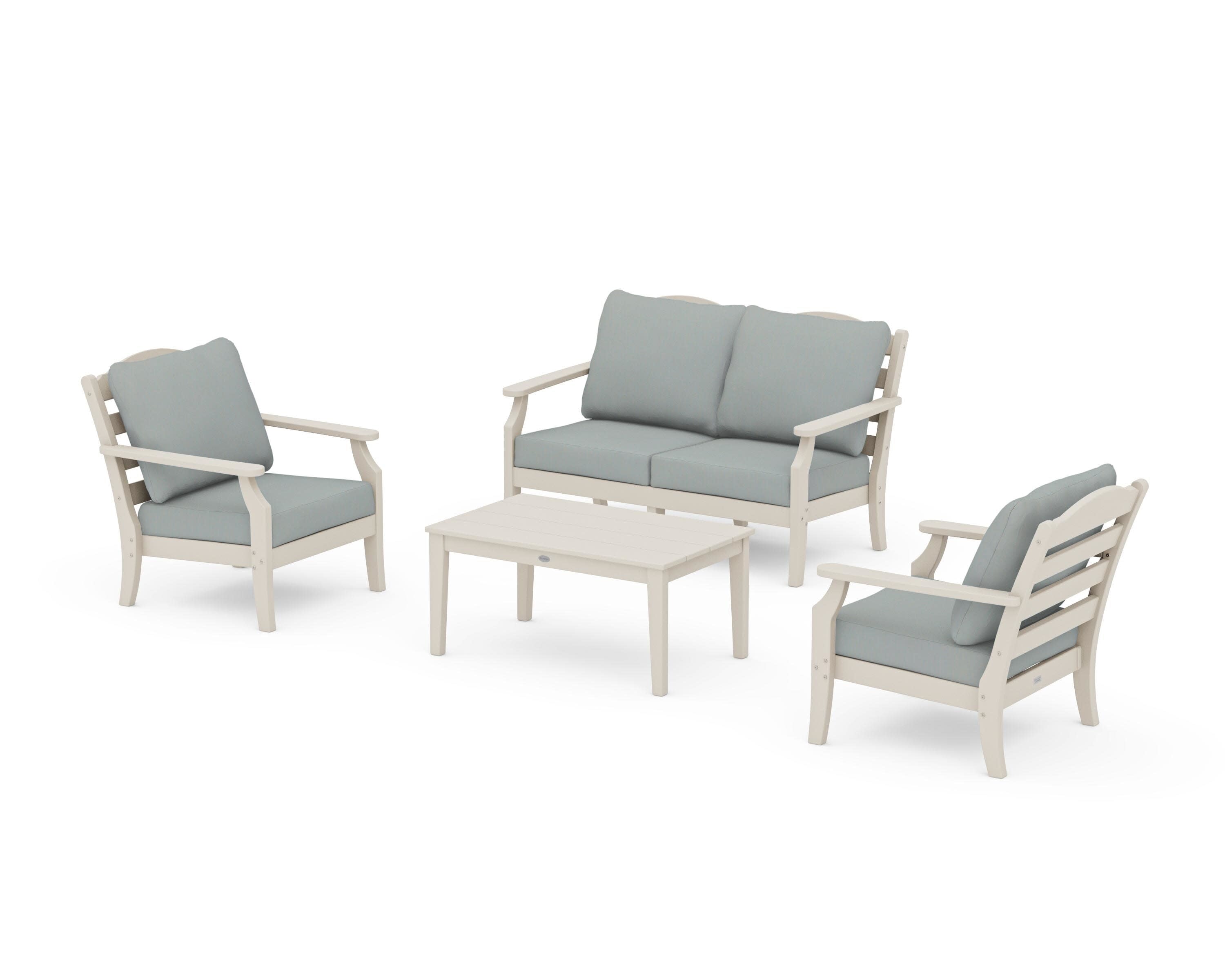 Savannah 4-Piece Deep Seating Set with Loveseat in Sand / Spa