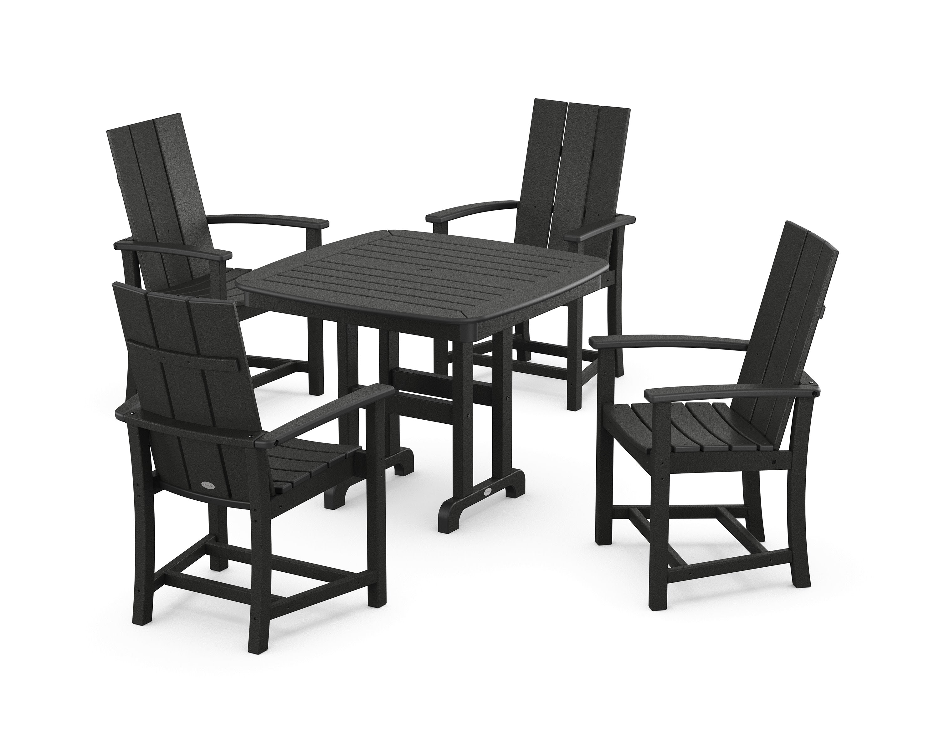 Modern Adirondack 5-Piece Dining Set in Black