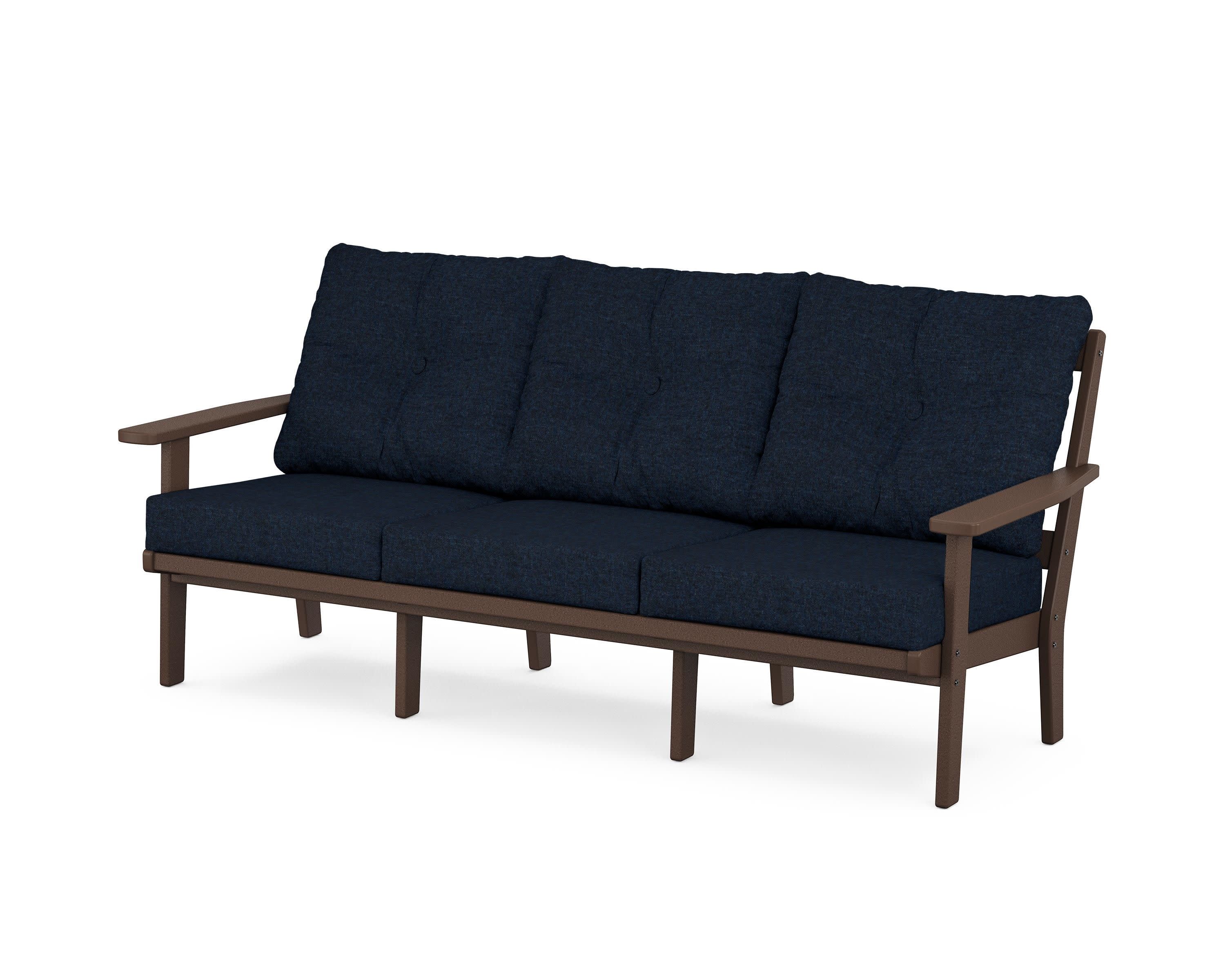 Oxford Deep Seating Sofa in Mahogany / Marine Indigo