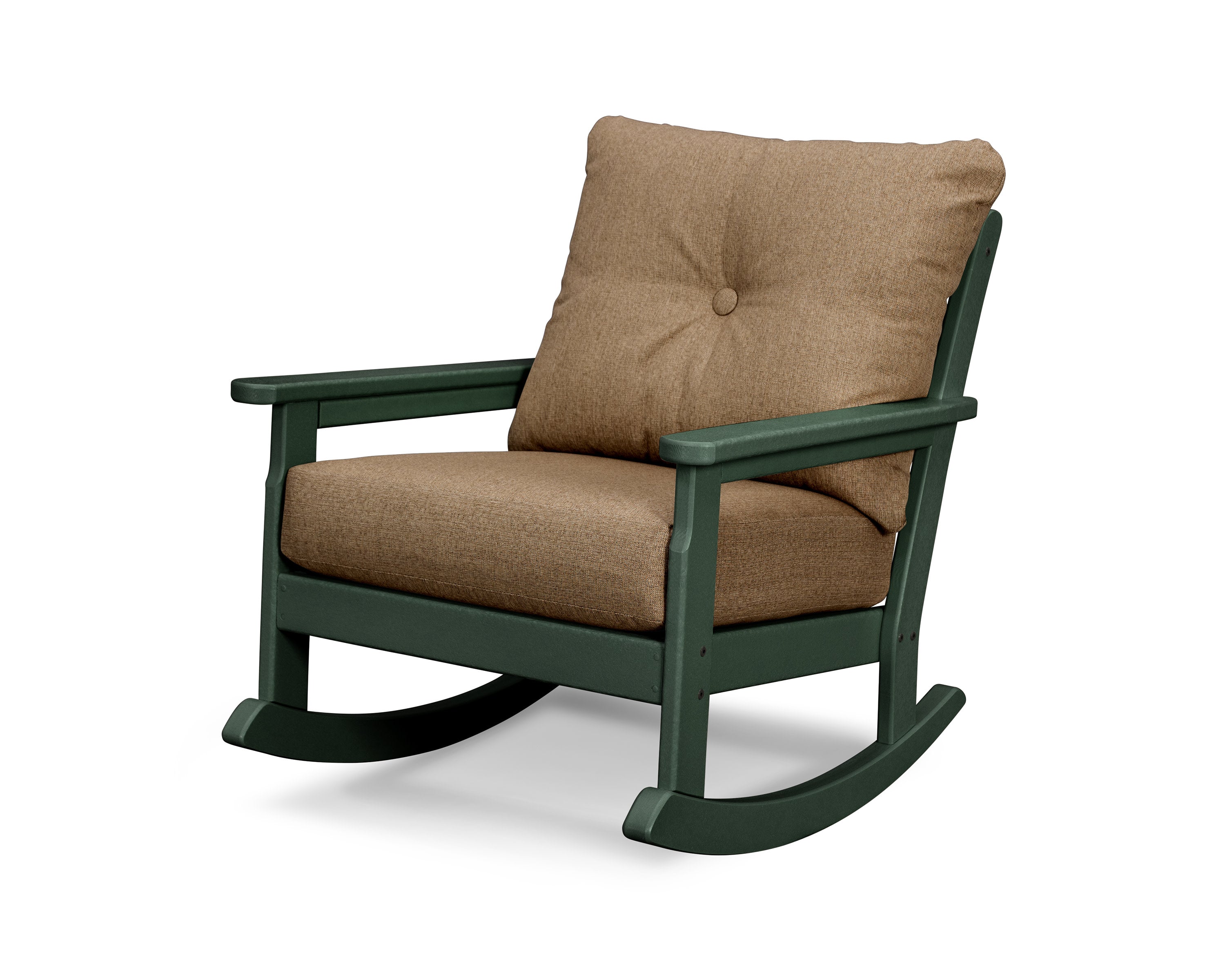 Vineyard Deep Seating Rocking Chair in Green / Sesame