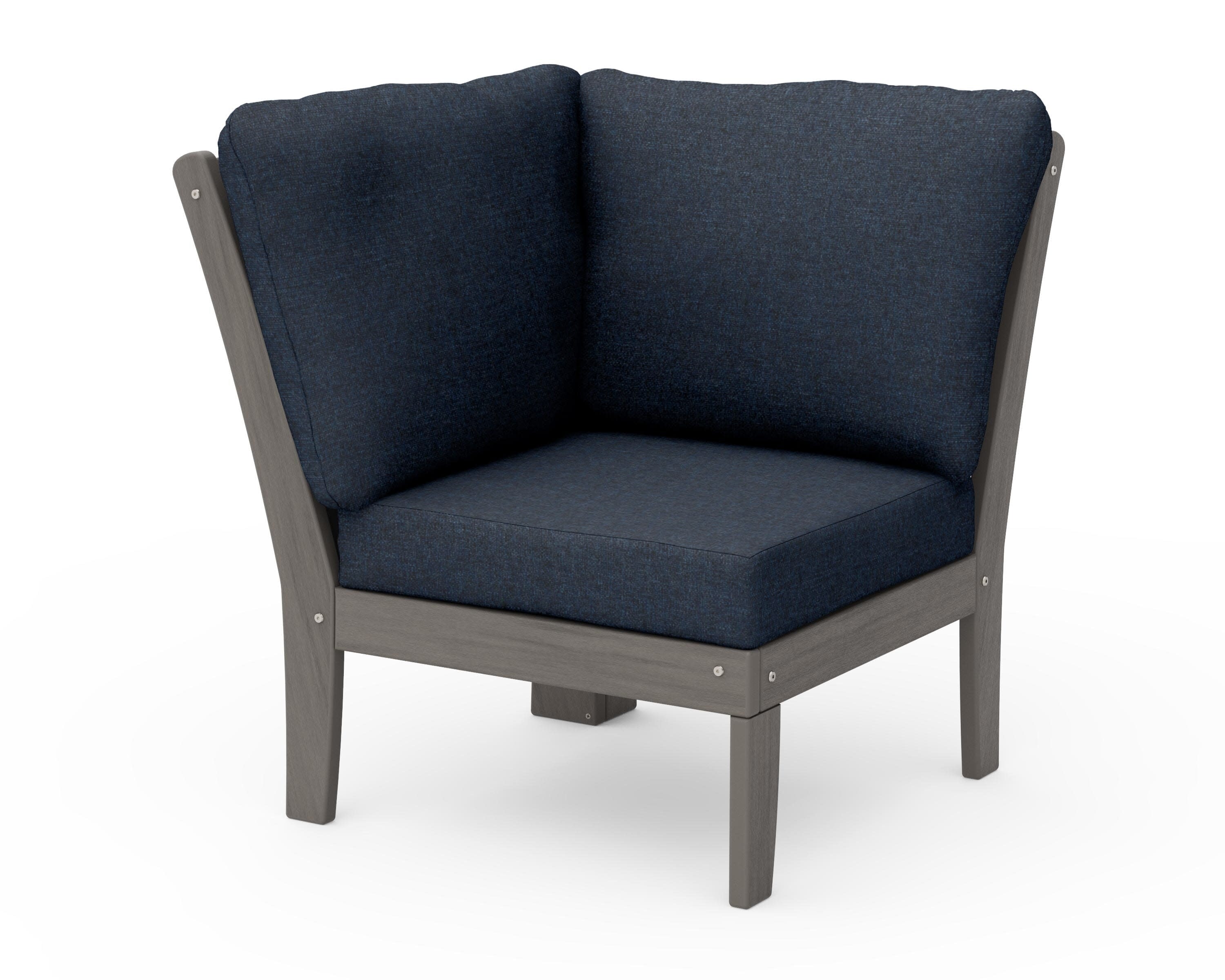 Braxton Modular Corner Chair in Driftwood / Marine Indigo