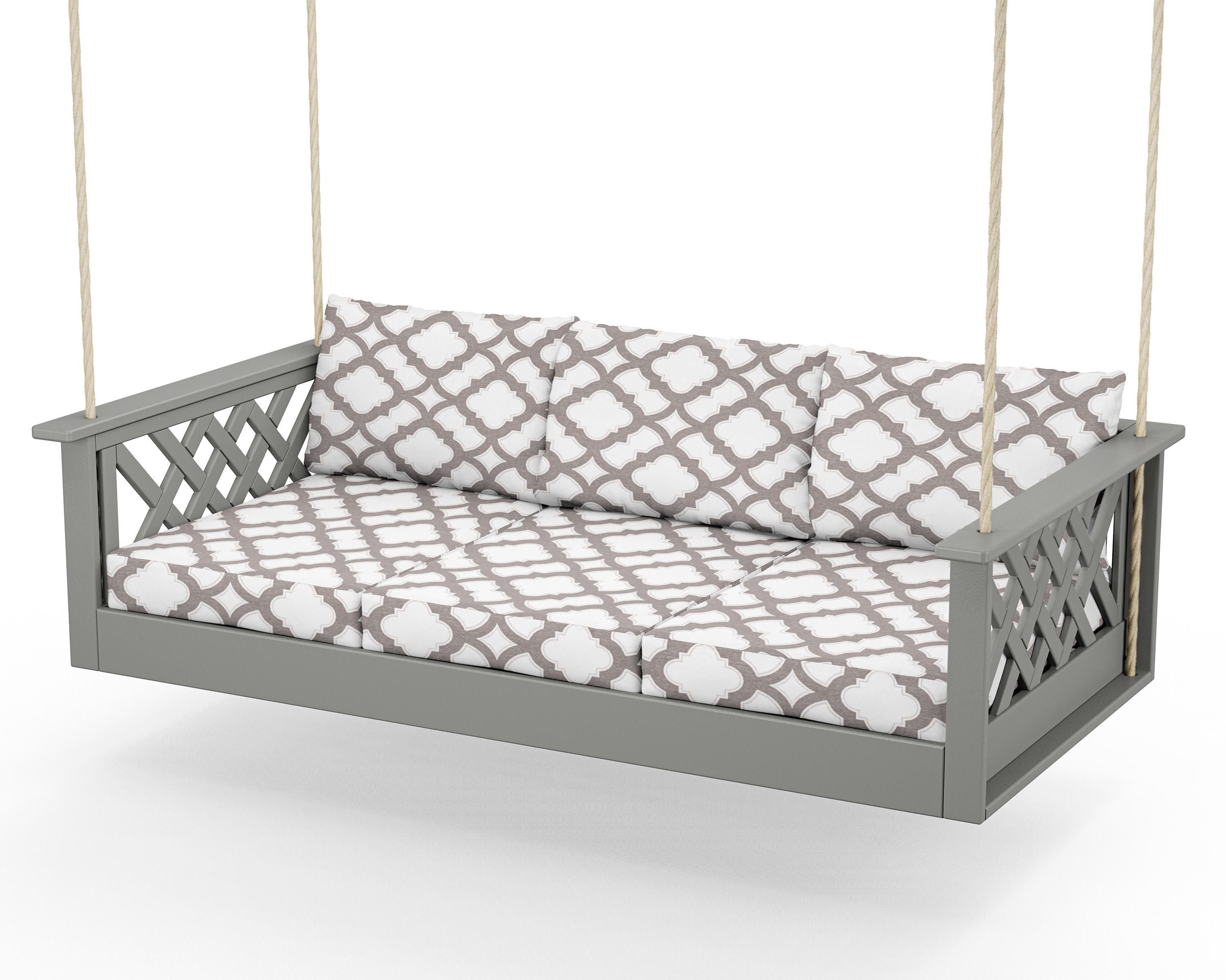 Wovendale Daybed Swing in Slate Grey / Trellis Grey Mist