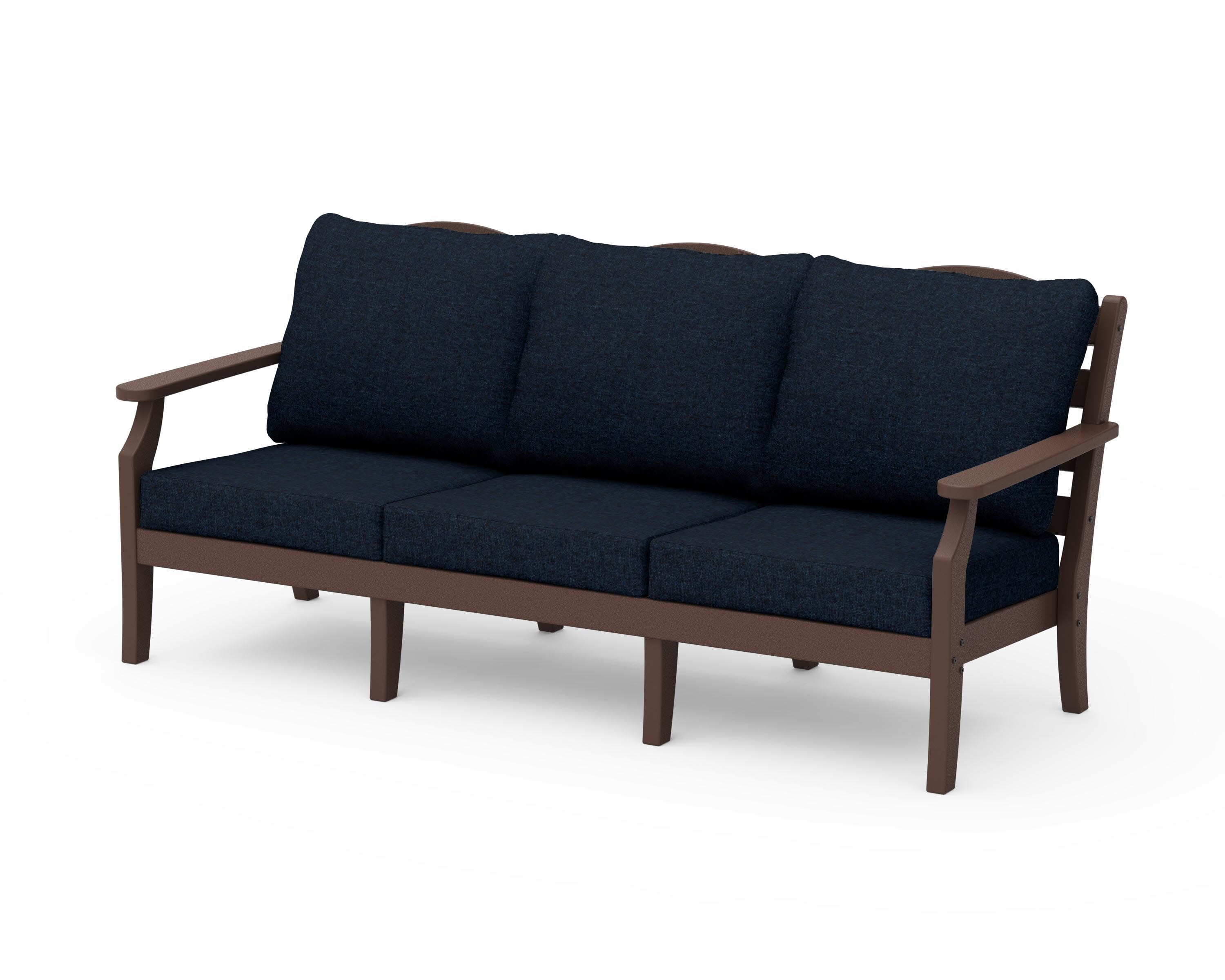 Savannah Deep Seating Sofa in Mahogany / Marine Indigo