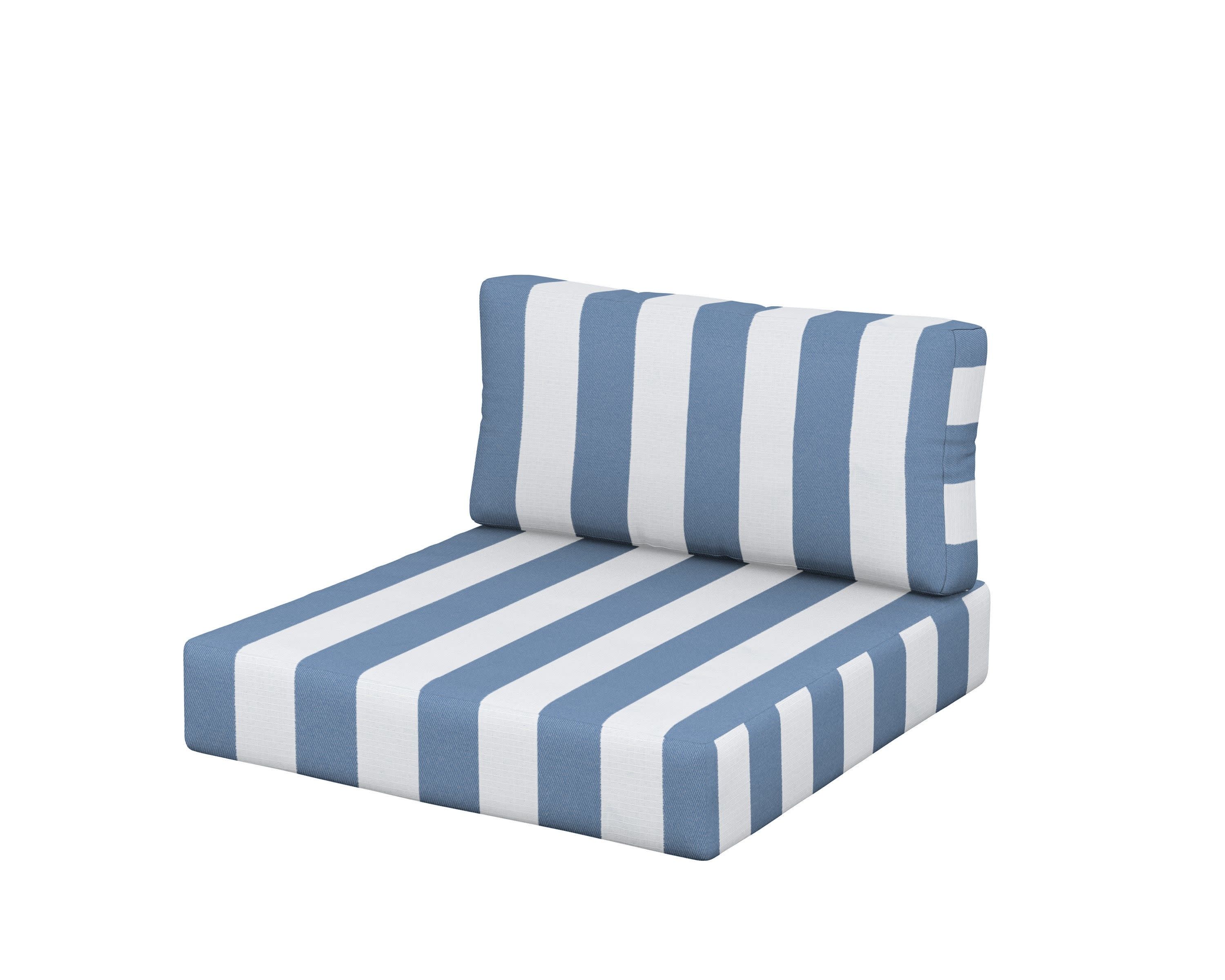 Acadia Back/Seat Cushion Set in Cabana Stripe Sky Blue