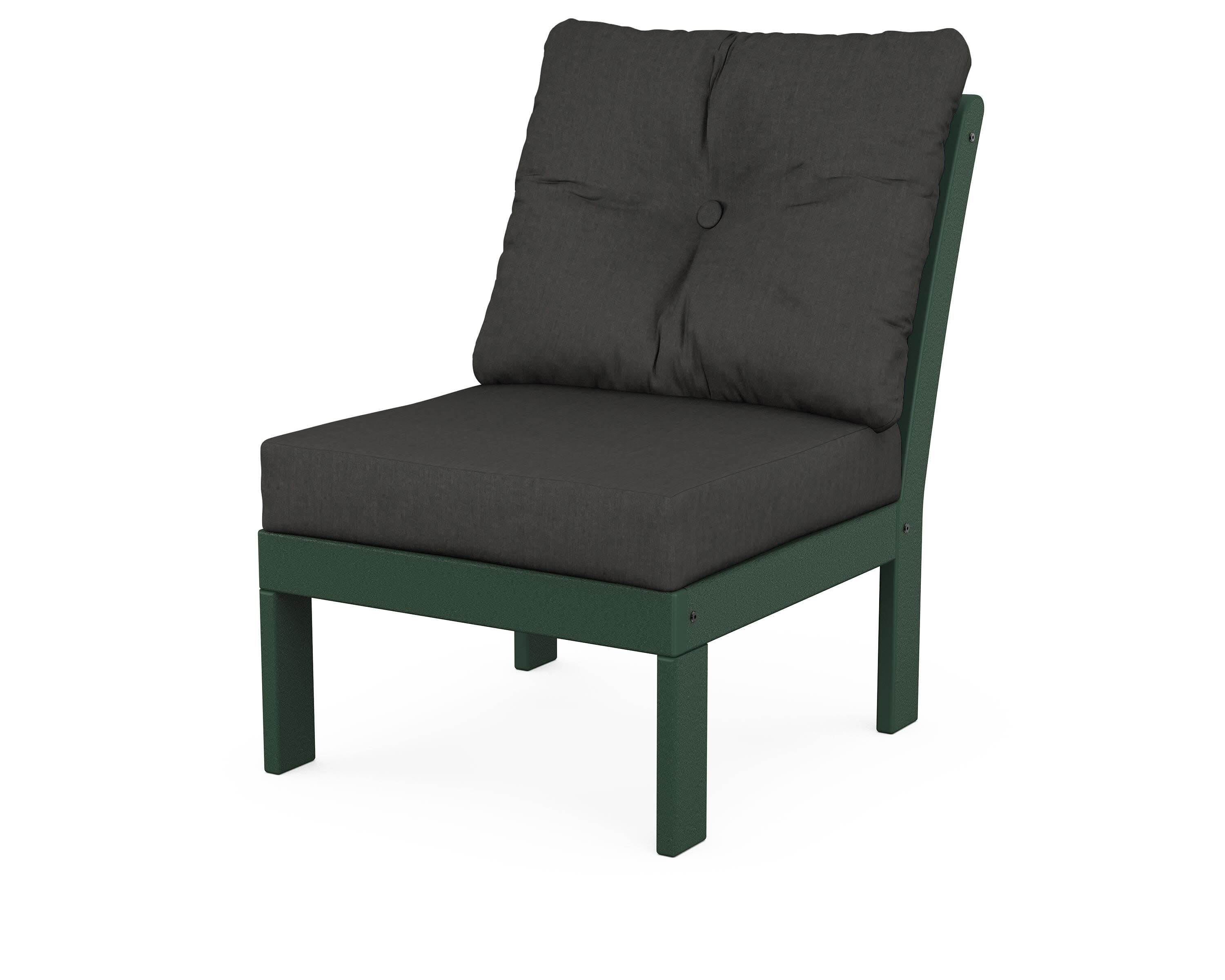 Vineyard Modular Armless Chair in Green / Spectrum Carbon